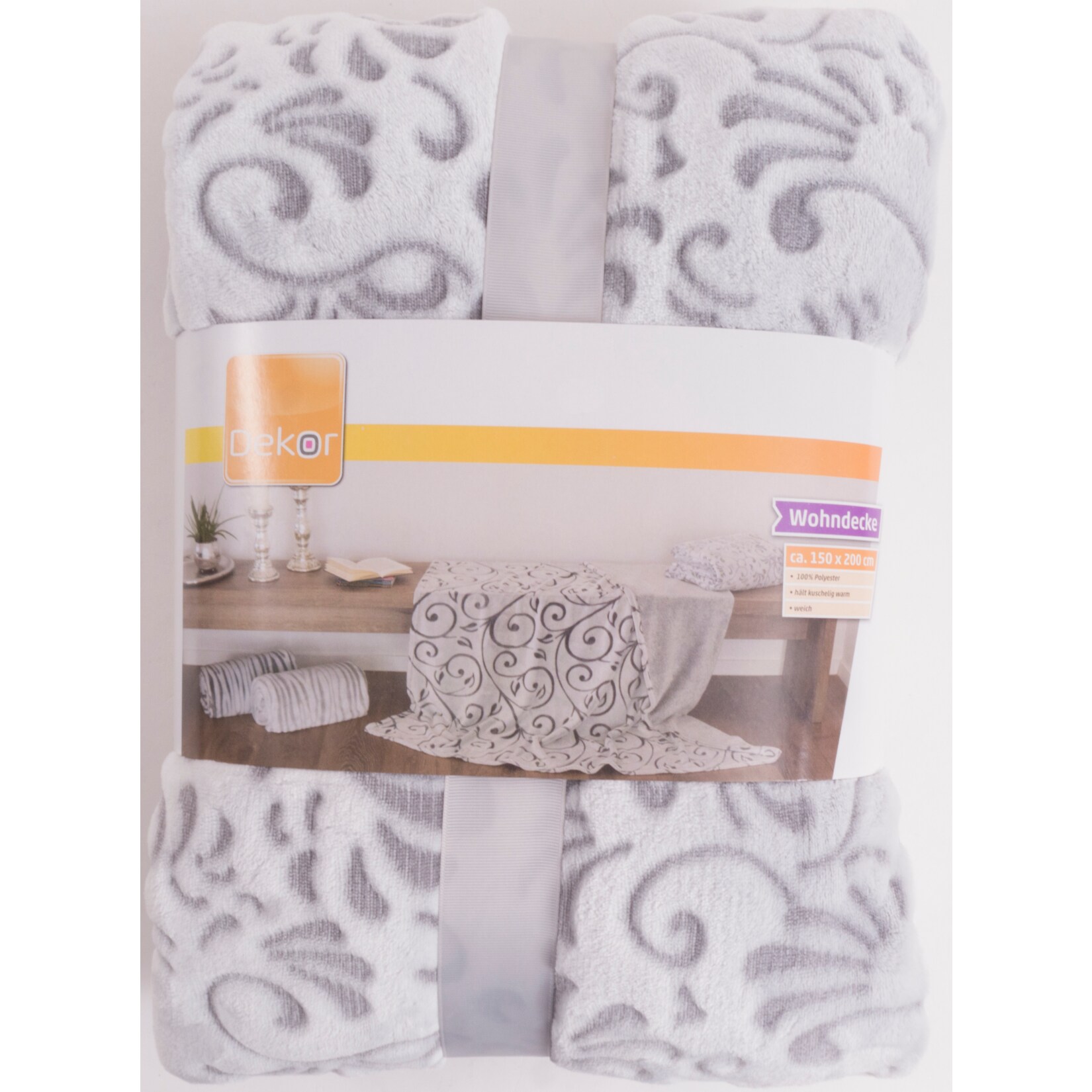 Dekor Wohndecke Ornament grau - Bild 1