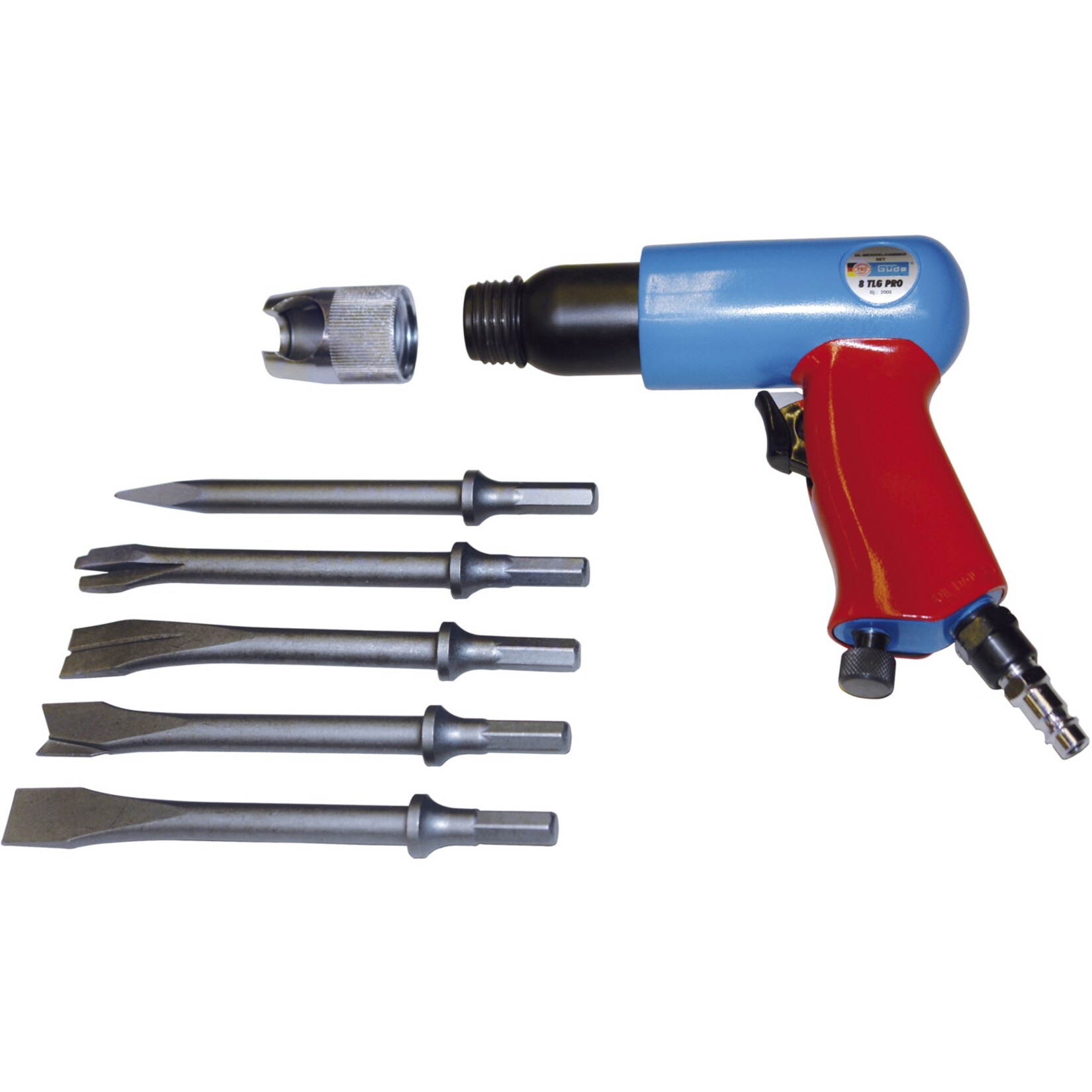 G&uuml;de PRO Druckluft-Mei&szlig;elhammer-Set 8-tlg. - Bild 1