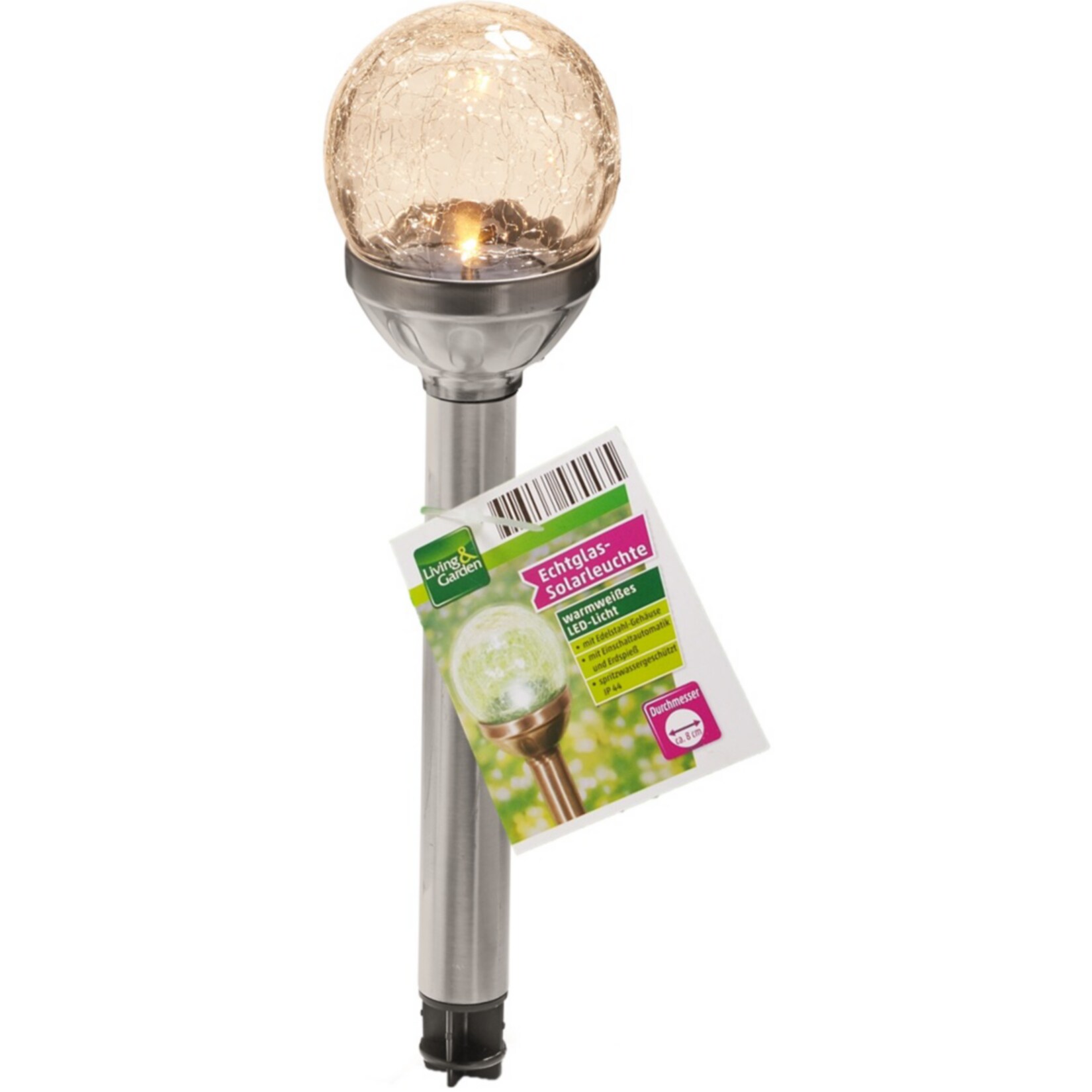 Echtglas-Solarleuchte Cracked warmwei&szlig; - Bild 1