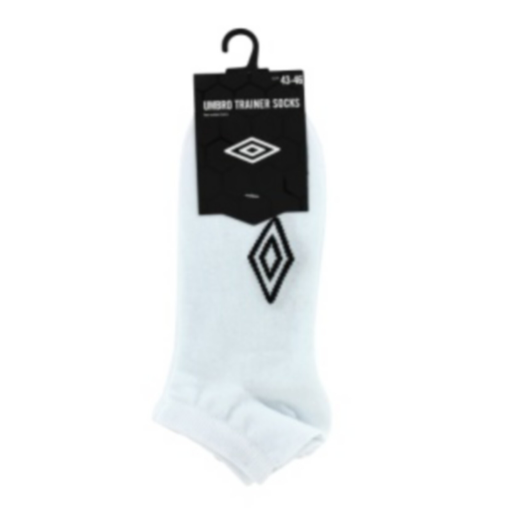 Umbro Sneacker Socken - 3er Pack, wei&szlig; mit schwarzem Logo, Gr. 43-46 - Bild 1