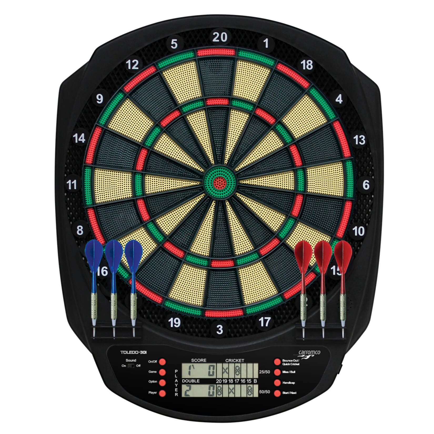 CARROMCO ELEKTRONIK DARTBOARD TOLEDO 301, 3-LOCH-ABSTAND - Bild 1