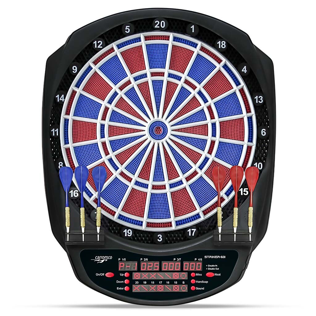 CARROMCO ELEKTRONIK DARTBOARD STRIKER-601, MIT ADAPTER, 2-LOCH ABSTAND | 04011796926463