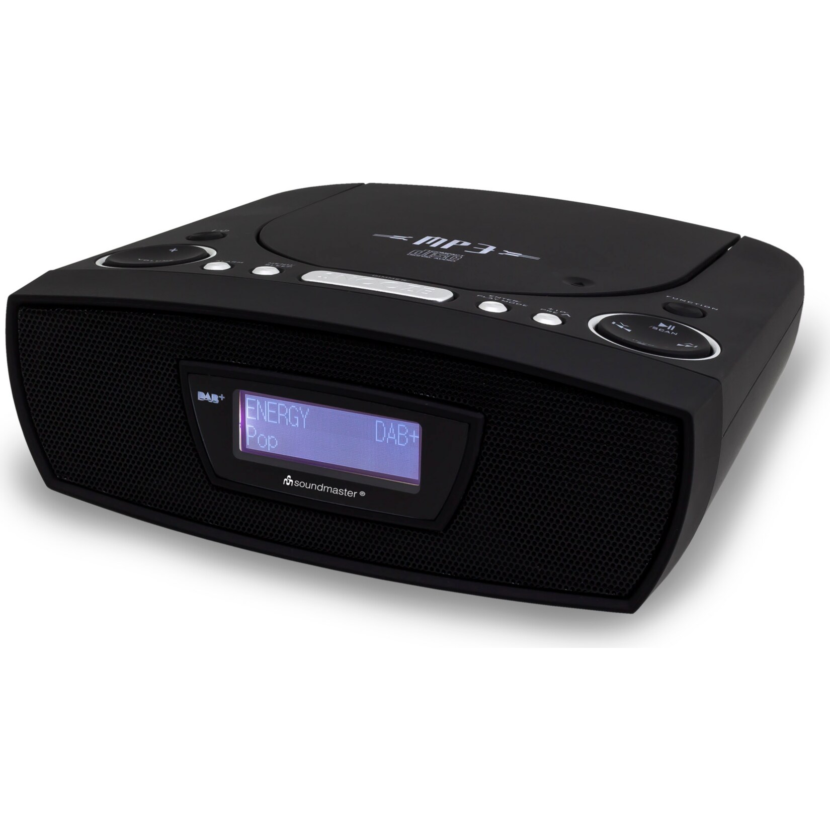 Soundmaster URD480SW DAB+/UKW Digitaluhrenradio mit CD/MP3/Resum&eacute;e Funktion und USB, schwarz - Bild 1