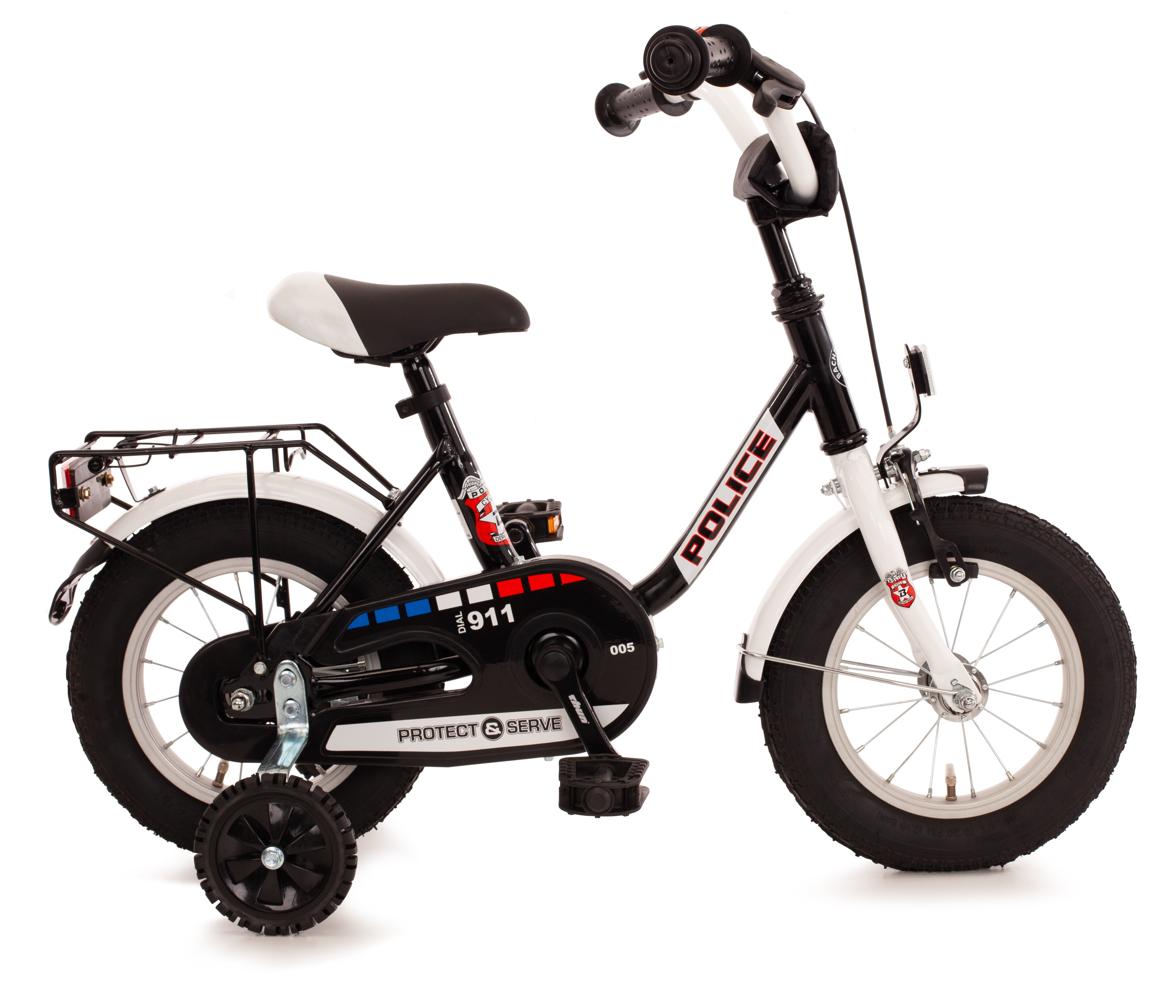 Bachtenkirch 12,5" Kinderfahrrad "POLICE" wei&szlig;/ schwarz - Bild 1