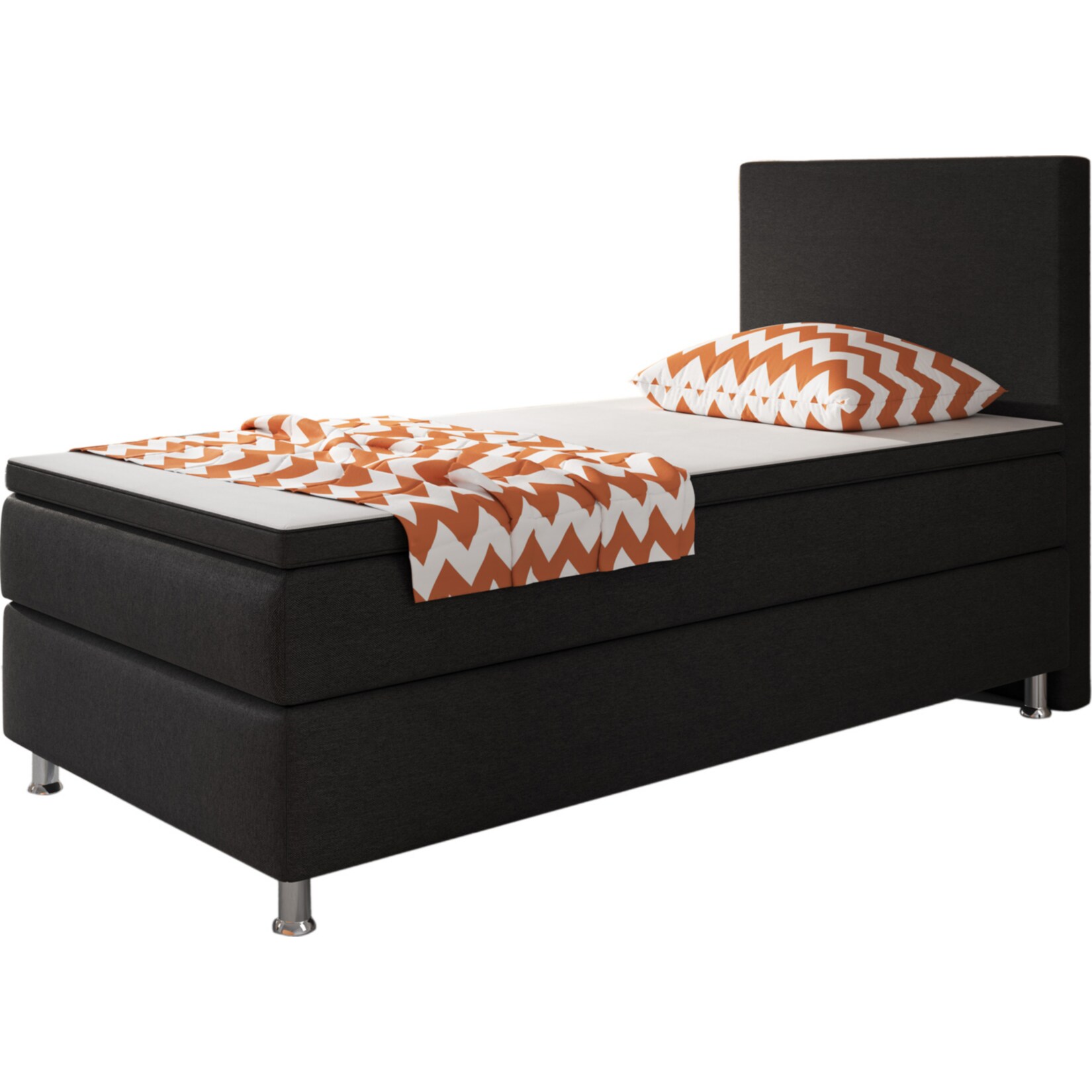 Inter Trading Boxspringbett Berlin 90x200 schwarz - Bild 1