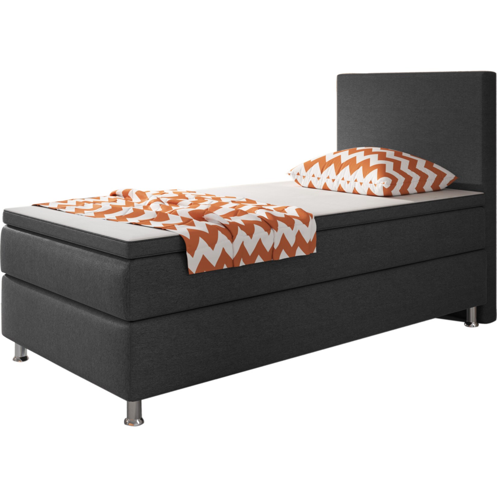 Inter Trading Boxspringbett Berlin 90x200 anthrazit