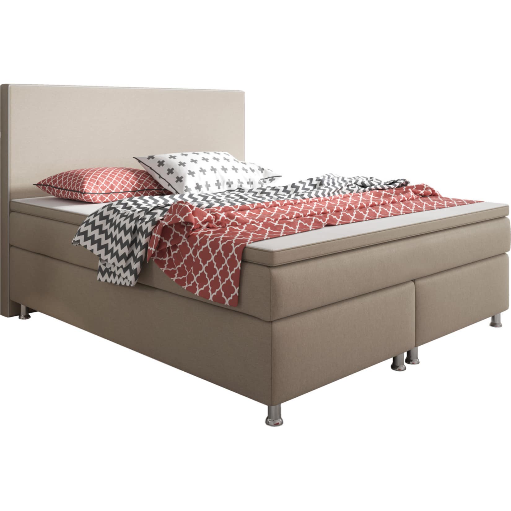 Inter Trading Boxspringbett King Size 180 x 200 cm Muddy - versch. Farben