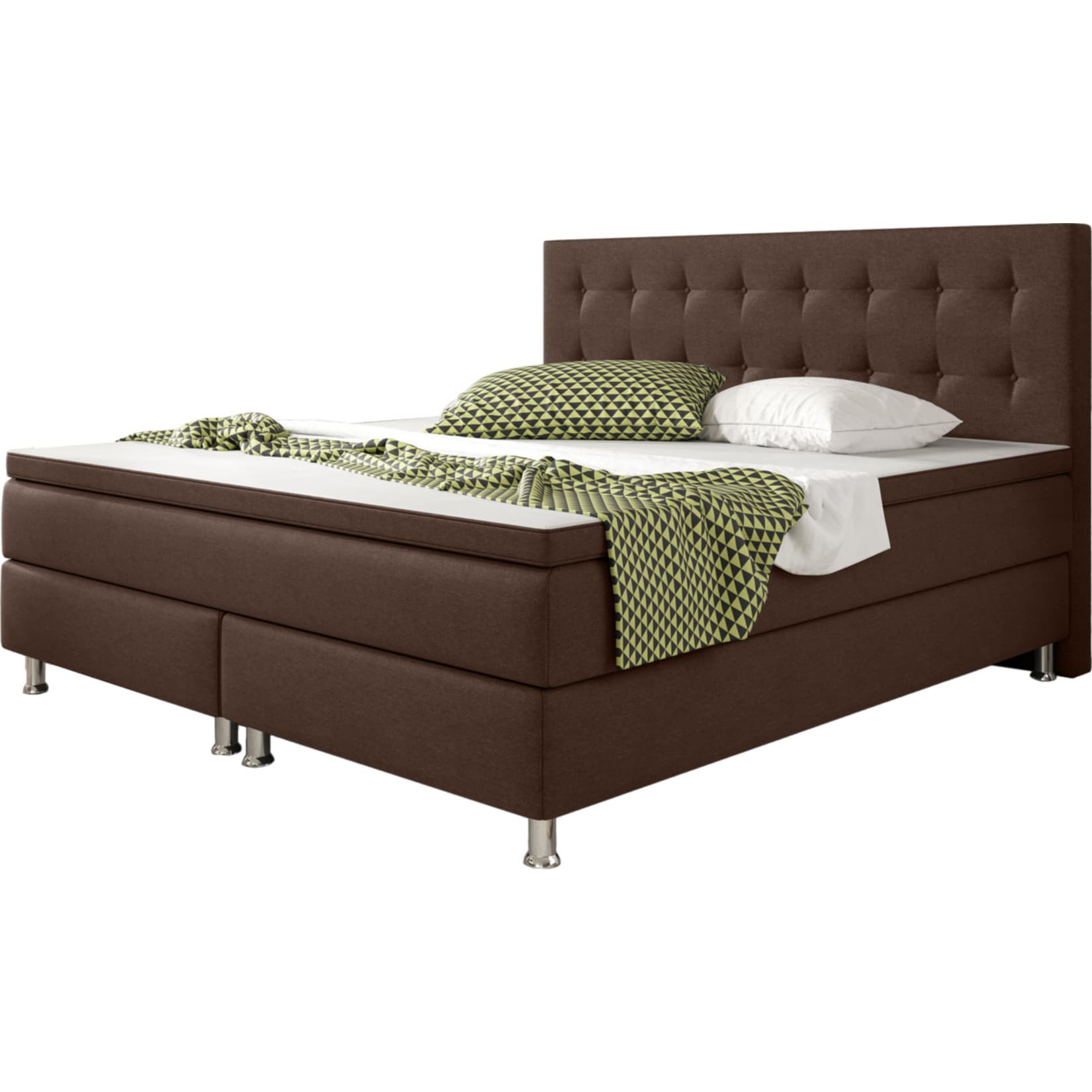 Inter Trading Boxspringbett K&ouml;ln 180 x 200 cm, vers. Farben -braun - Bild 1