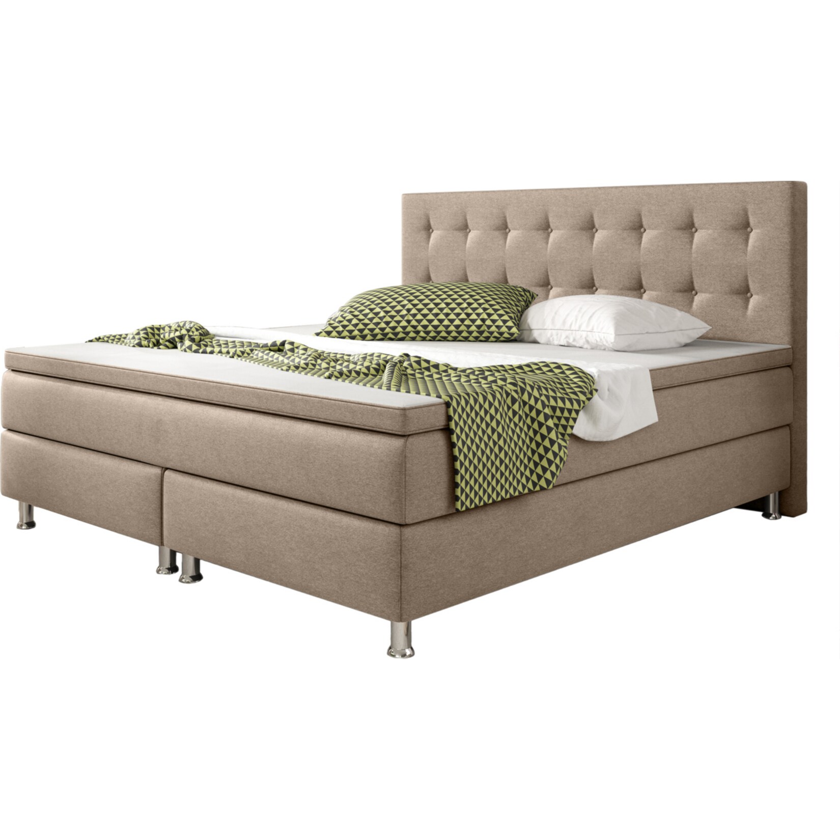 Inter Trading Boxspringbett K&ouml;ln 180 x 200 cm, vers. Farben- muddy - Bild 1