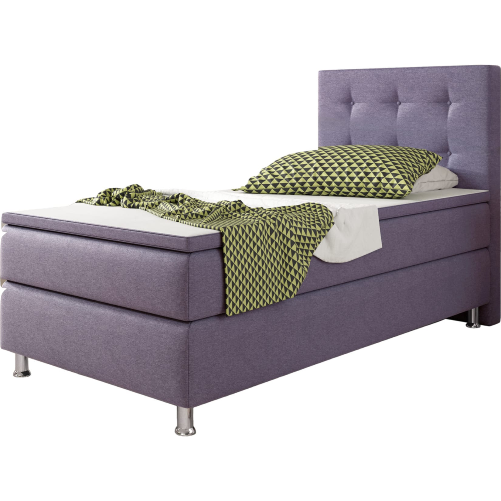Inter Trading Boxspringbett K&ouml;ln 90 x 200 cm, lila - Bild 1