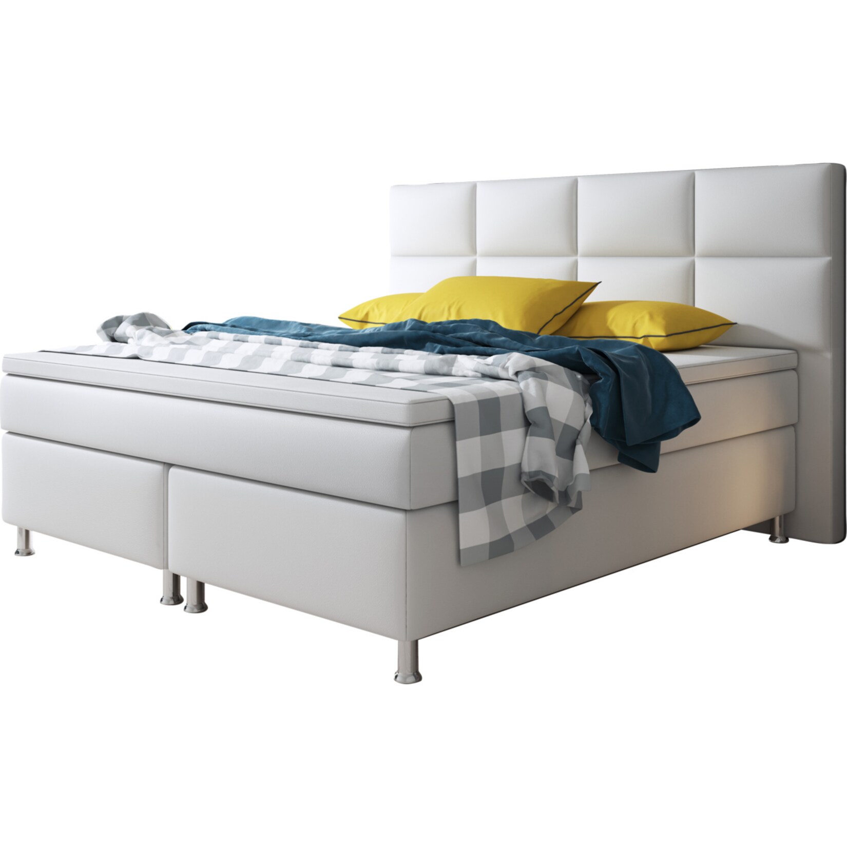 Inter Handels Boxspringbett Miami 180×200 cm weiß | 04260263717565