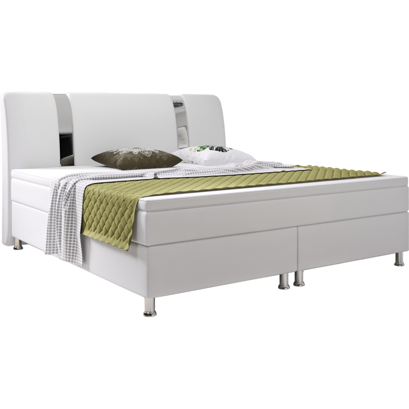 Inter Handels Boxspringbett Riva 180 x 200 cm weiß | 04260263718173