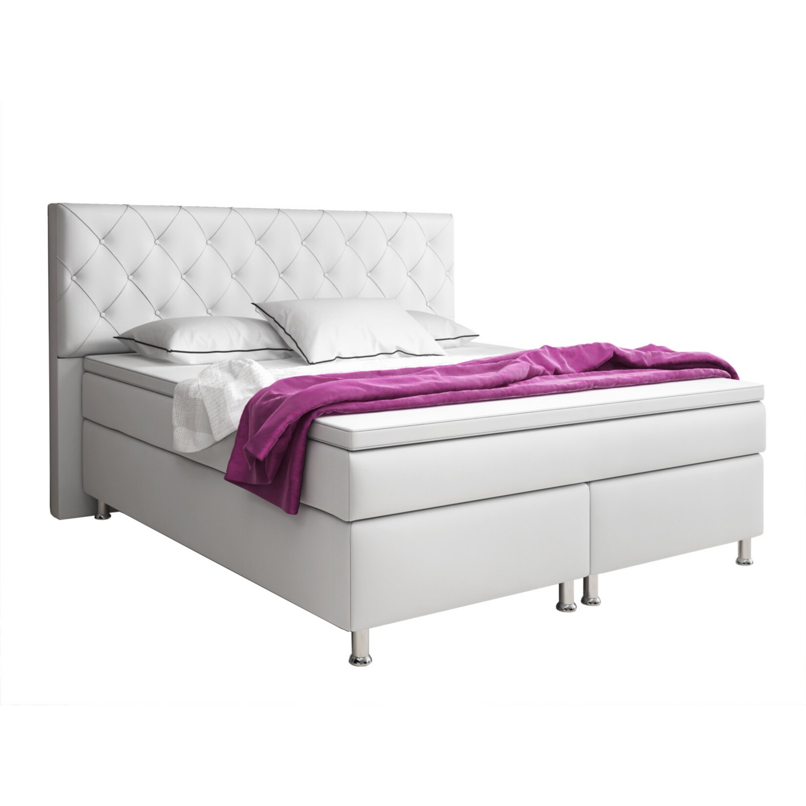 Inter Trading Boxspringbett Turin 180×200 cm weiß | 04260465765340