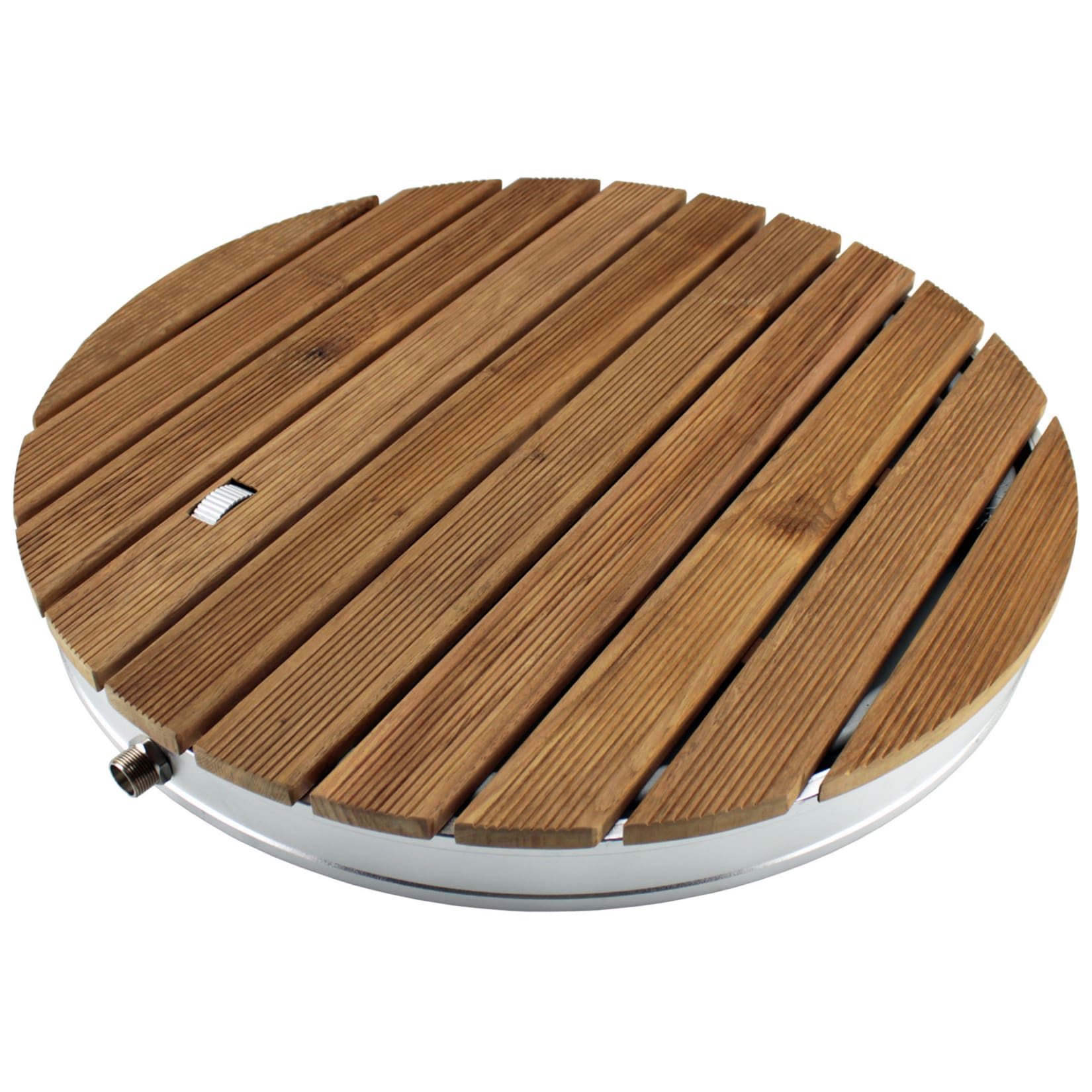 Garten-Bodendusche aus Teak-Holz, rund - Bild 1