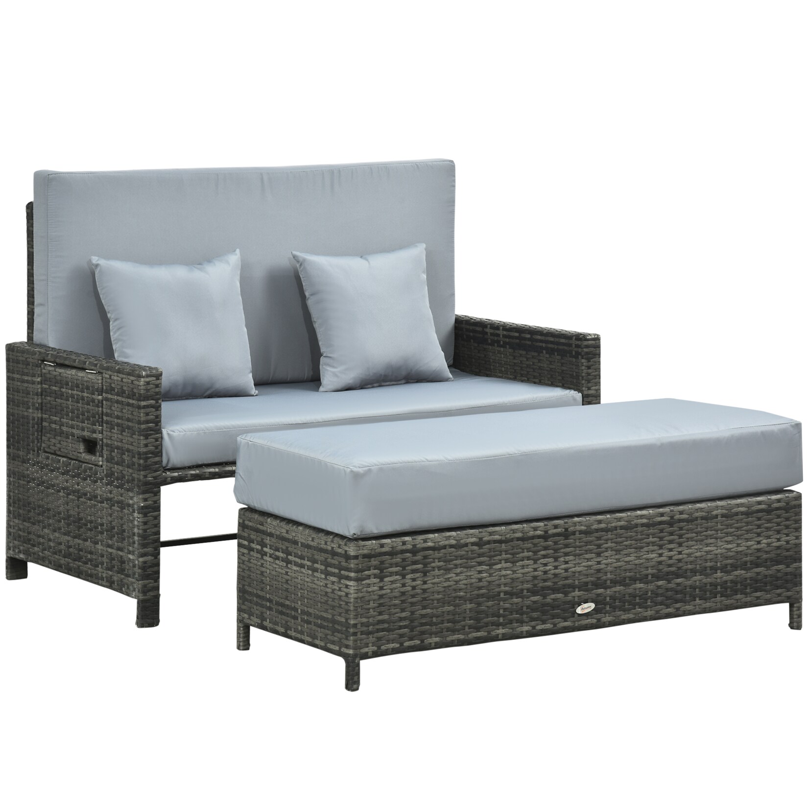 Outsunny Gartenmöbel-Sets PE Polyrattan, Metall