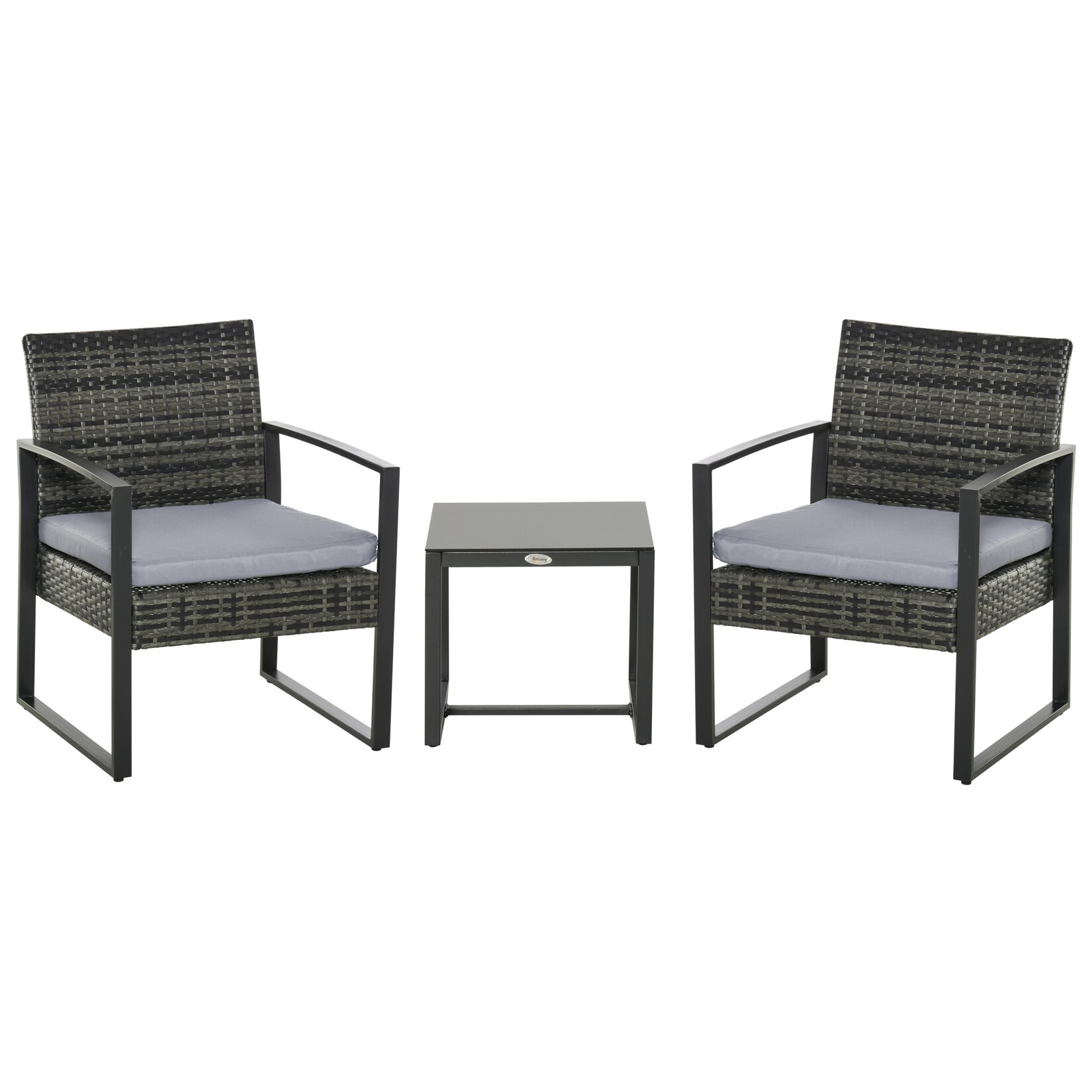 Outsunny Gartenmöbel-Set PE Polyrattan, Metall, Polyester