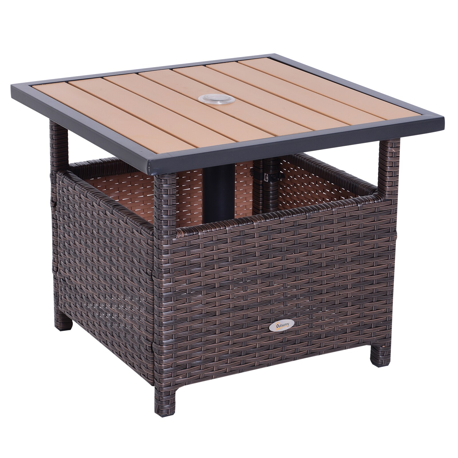 Outsunny Beistelltisch Polyrattan, Metall, Polystyrol | 04250871249367
