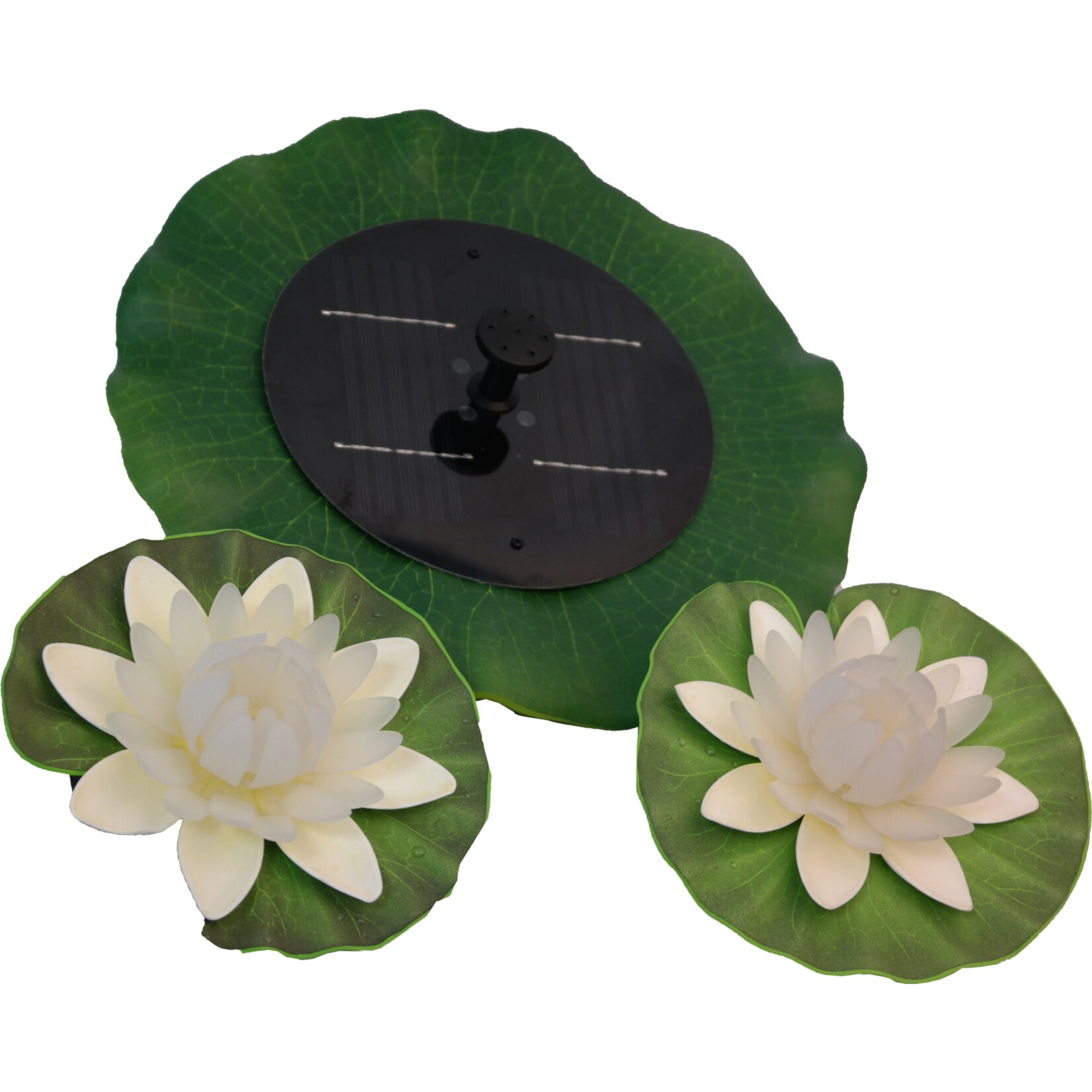 Mauk Solar Springbrunnen Pumpe mit FB V3 mit 2 farbwechselnden LED Bl&uuml;ten - Bild 1