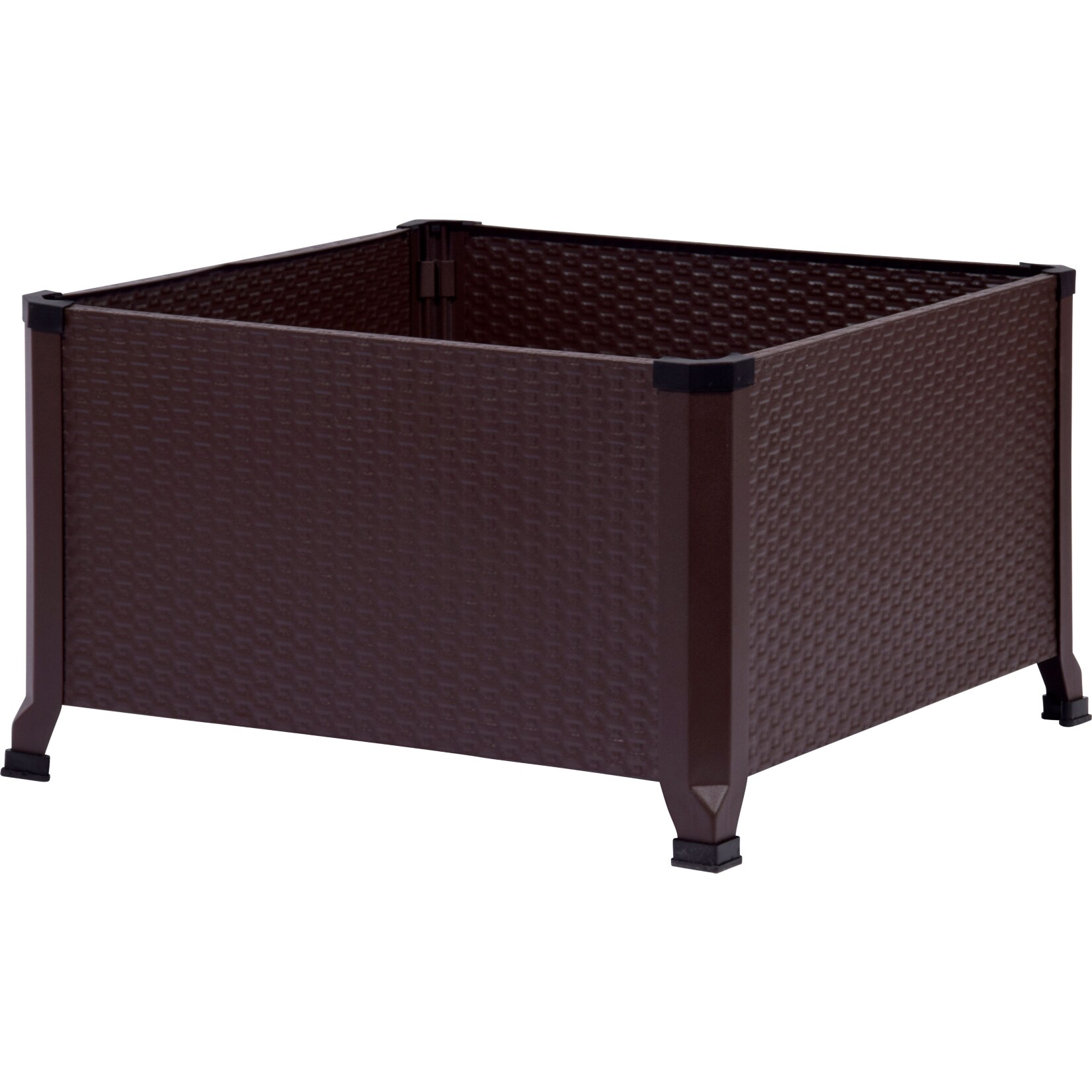 Dobar 58273e Hochbeet Metall, Rattan-Optik, 60 x 60 cm - Bild 1