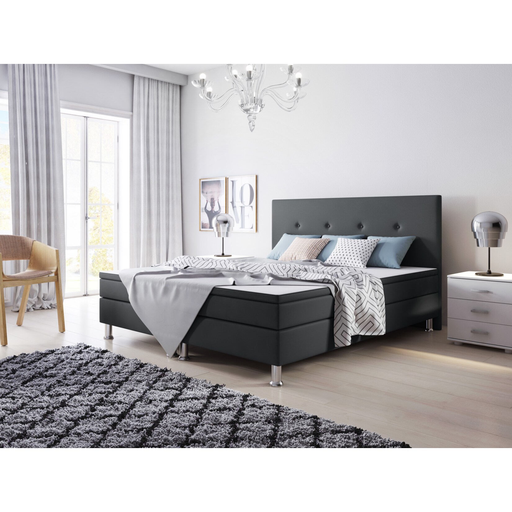Inter Trading Boxspringbett Jump BEST 180x200cm versch. Farben - Bild 1
