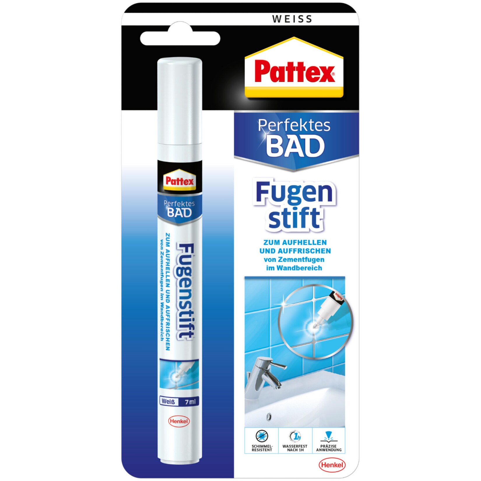 Pattex Perfektes Bad Fugenstift Wei&szlig; 7ml - Bild 1