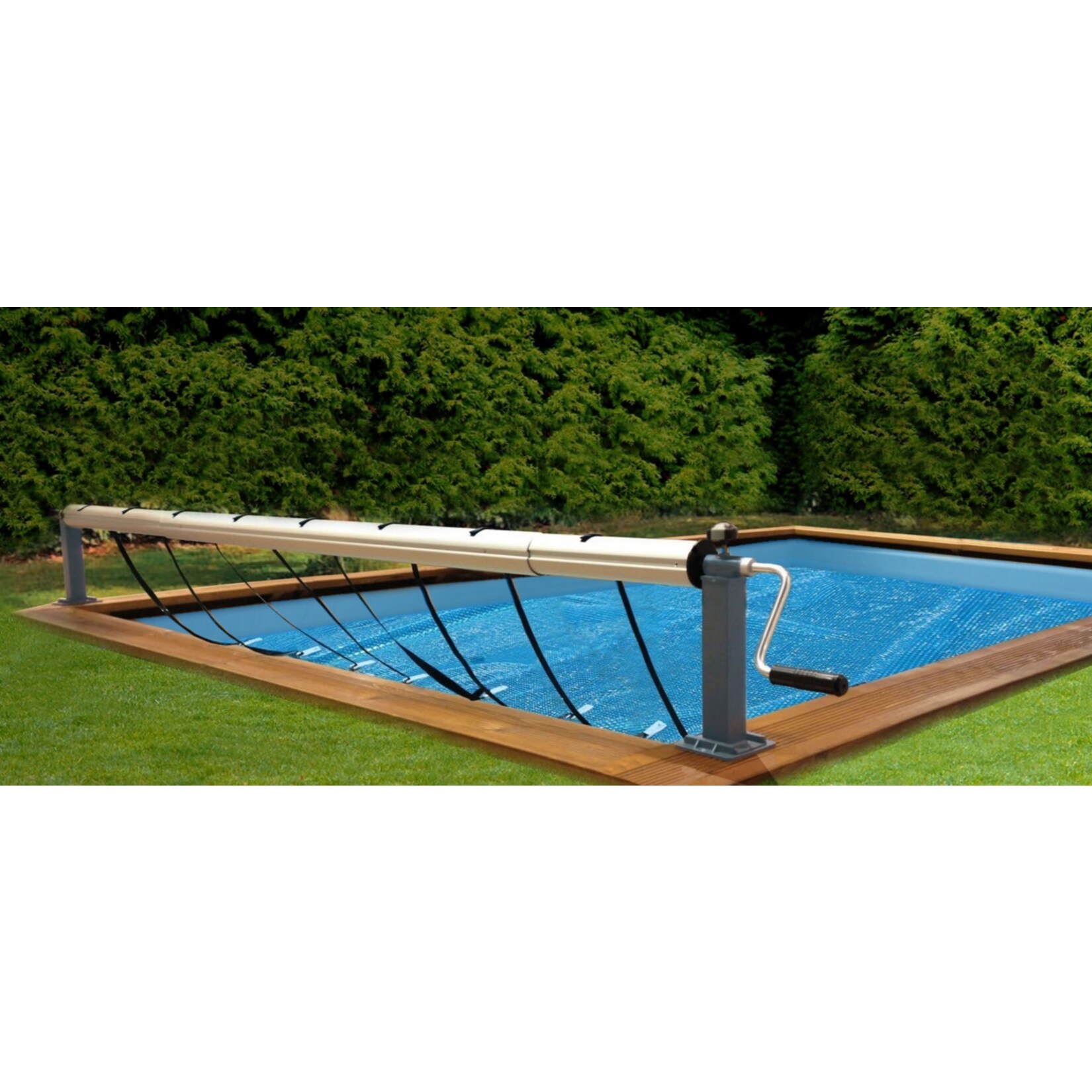 manueller Planenaufroller für Holzpools