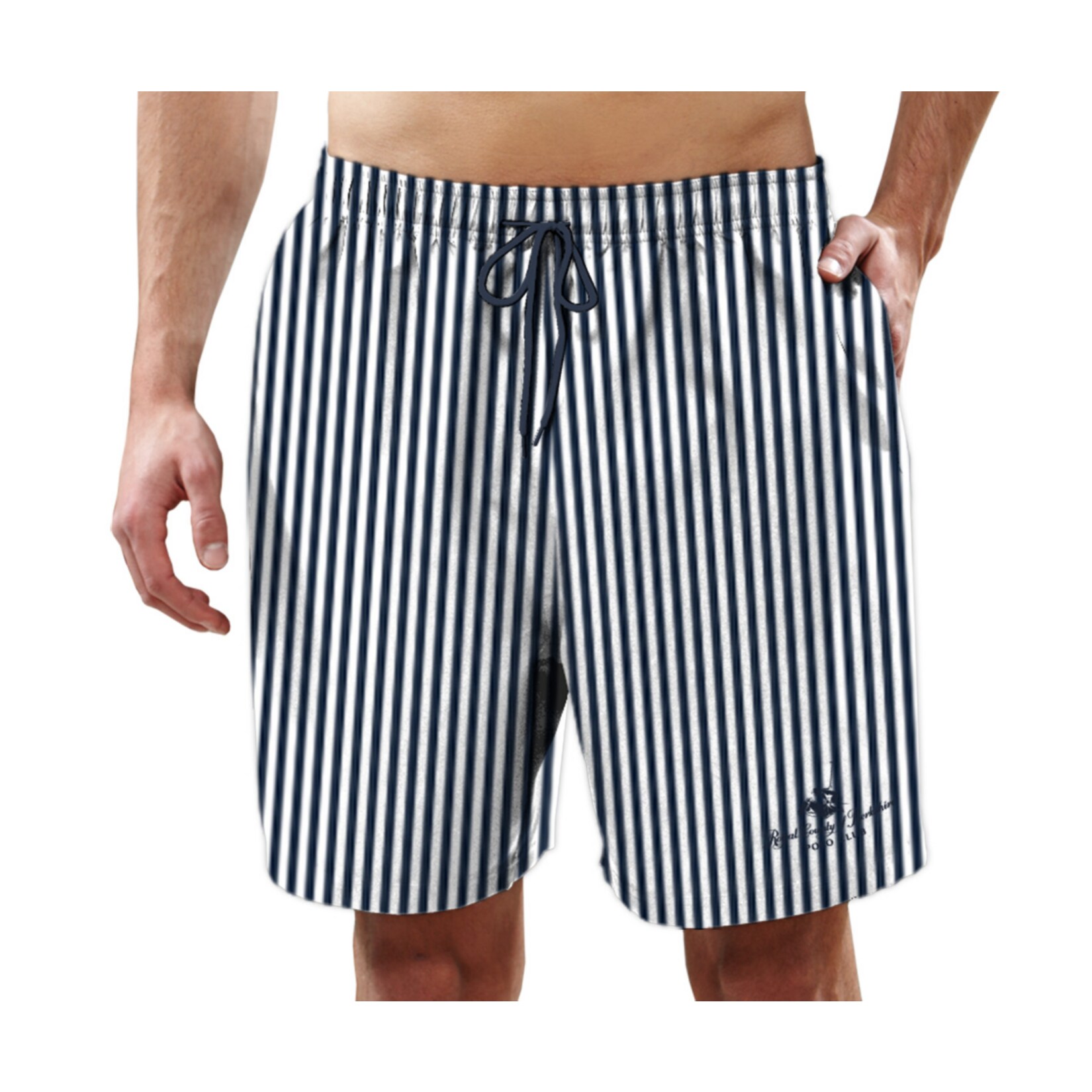 Badeshorts wei&szlig; blau gestreift (l&auml;ngs) Gr. M - Bild 1