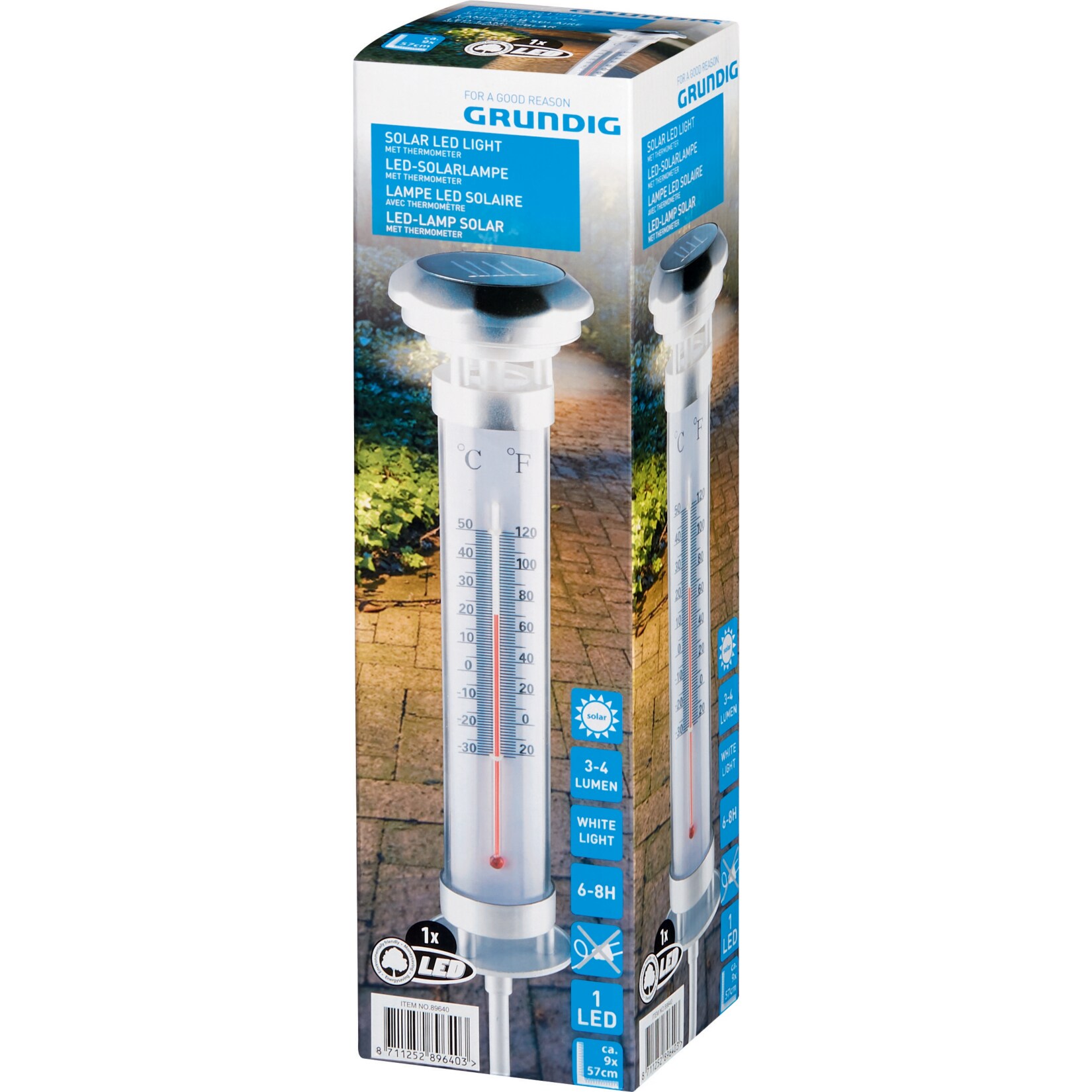 Grundig Solarleuchte - Solarsteckleuchte mit Analogthermometer - Bild 1