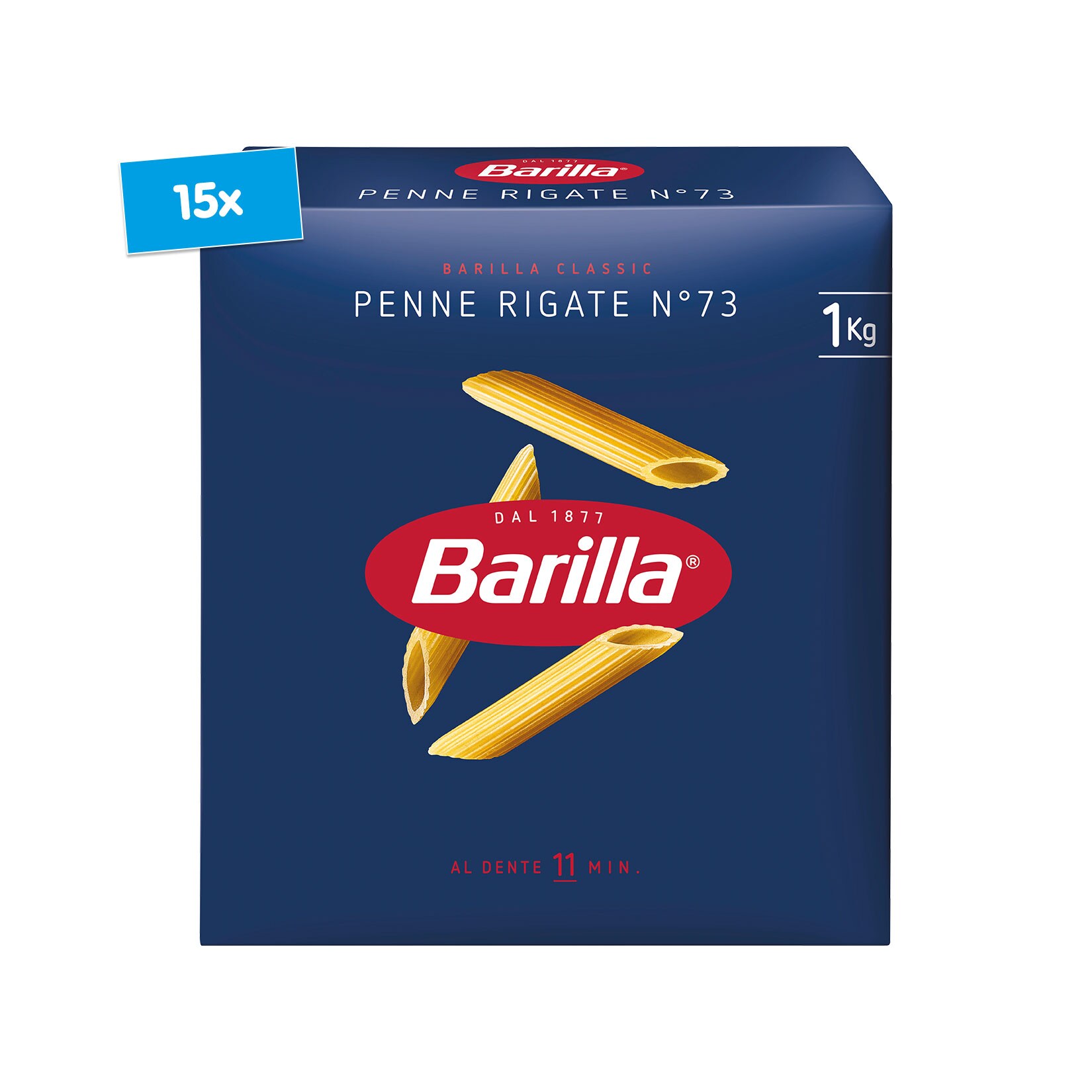Barilla Pasta Penne Rigate 1 kg, 15er Pack | 08076809030083