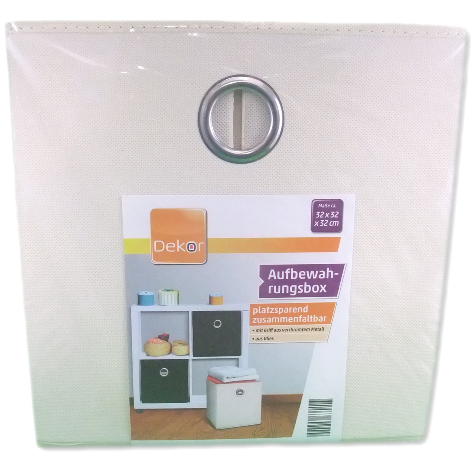 Aufbewahrungsbox aus Vlies - wei&szlig; - Bild 1