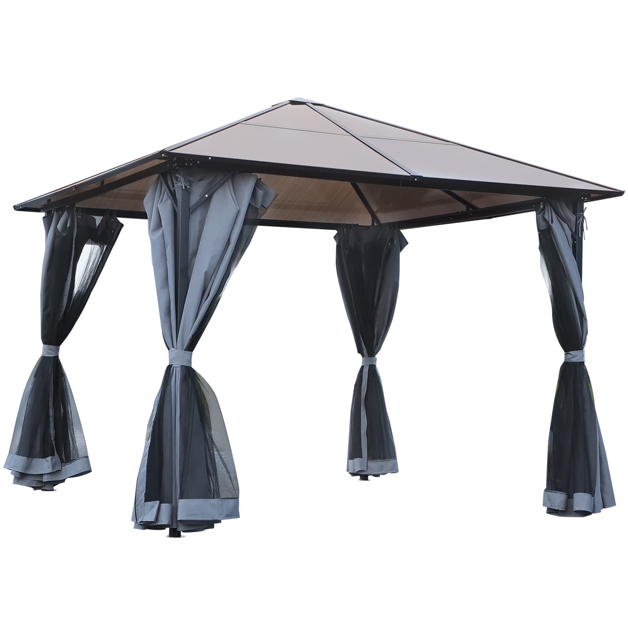Outsunny Gartenpavillon Metall, Polyester - Bild 1