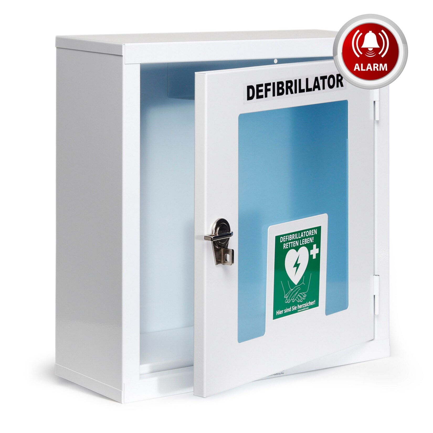 MedX5 Universal Defibrillator AED-Metall-Wandkasten mit Alarm für Innen | 04260301052078