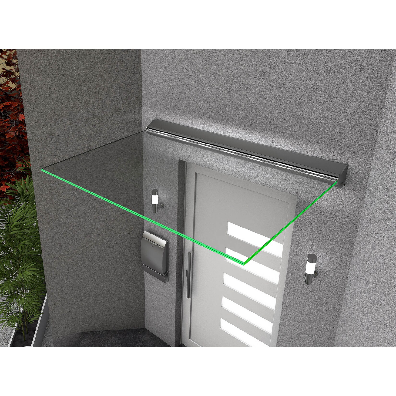 Gutta HD LED-Echtglas-Vordach 160 x 100 cm | 04003412121482