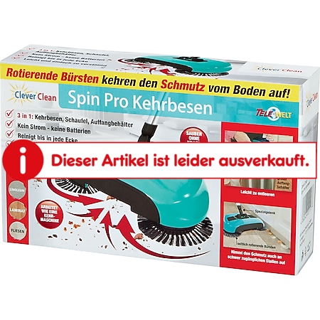 Clever Clean Spin Pro Kehrbesen Sweeper Besen Spin Staub Bodenreinigung türkis 
