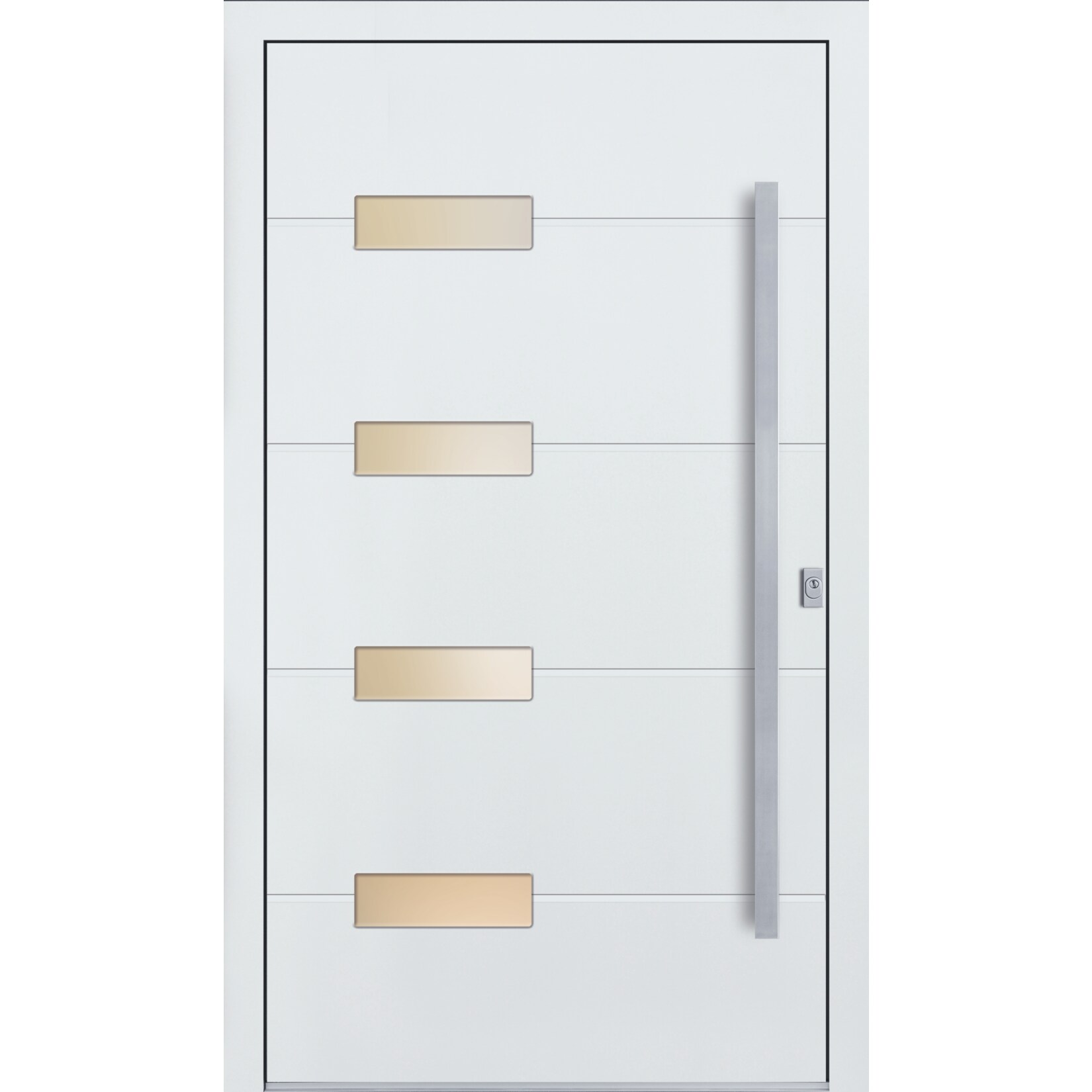 KM Meeth Sicherheits-Aluminium-Haustür Model A813 S4 DIN rechts, weiß | 04044608065647