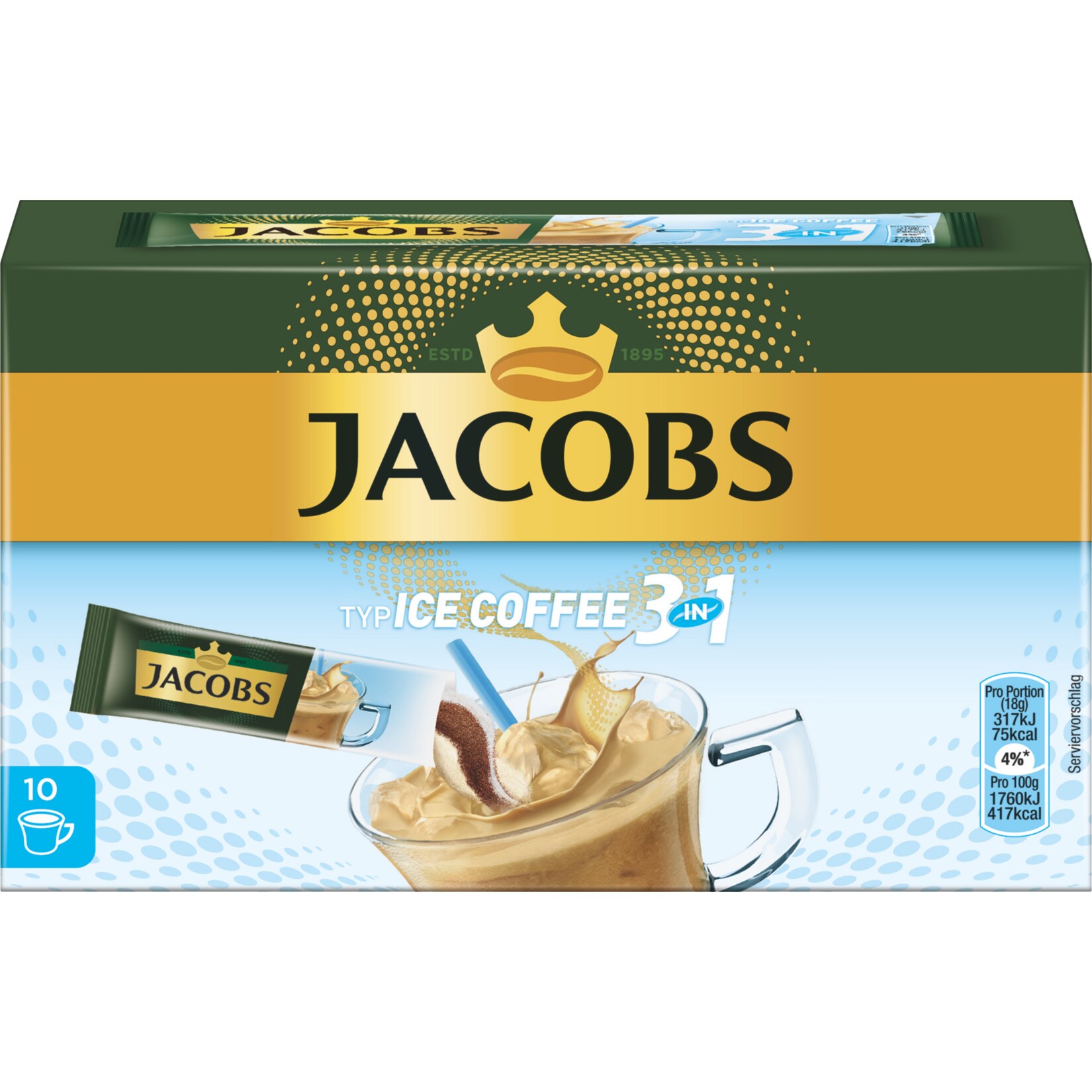 Jacobs 3in1 Ice Coffee 180 g, 12er Pack - Bild 1
