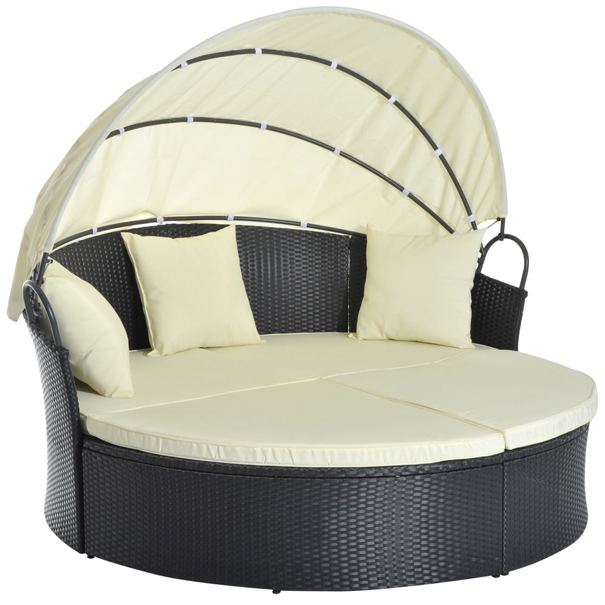 Outsunny Sonneninsel Metall, Polyrattan, Polyester, Schaumstoff - Bild 1