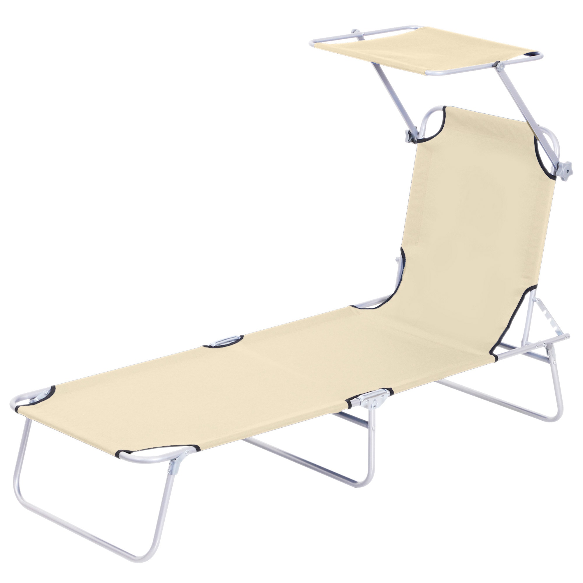 Outsunny Sonnenliege Metall, Polyester - Bild 1
