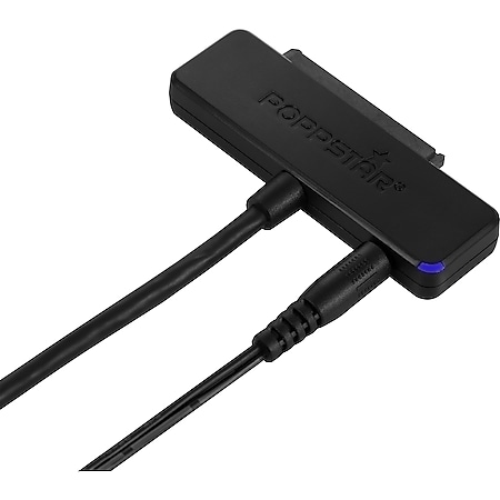 Poppstar USB 3.1 Gen. 2 Typ-C  S-ATA Adapter für 2,5 und 3,5 Zoll Festplatten, mit Netzteil DE/EU - Bild 1