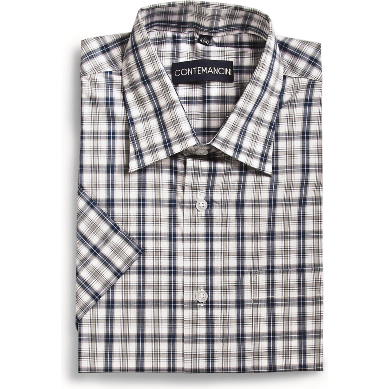 Herren Kurzarmhemd - Blau/Wei&szlig;, Gr. 39/40 - Bild 1