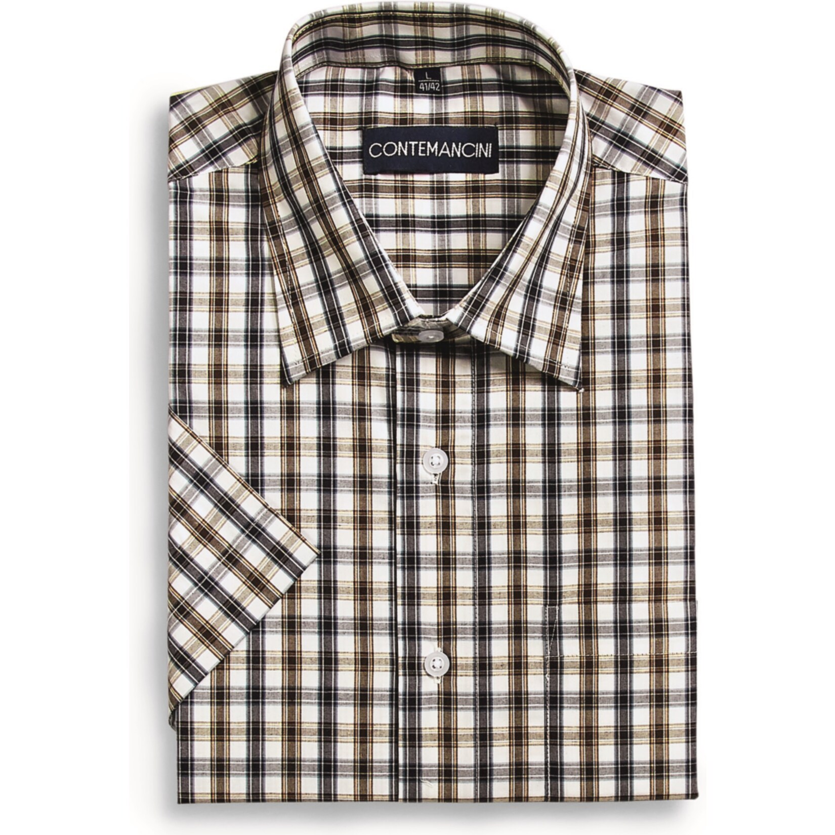 Herren Kurzarmhemd - Blau/Grau, Gr. 43/44 - Bild 1