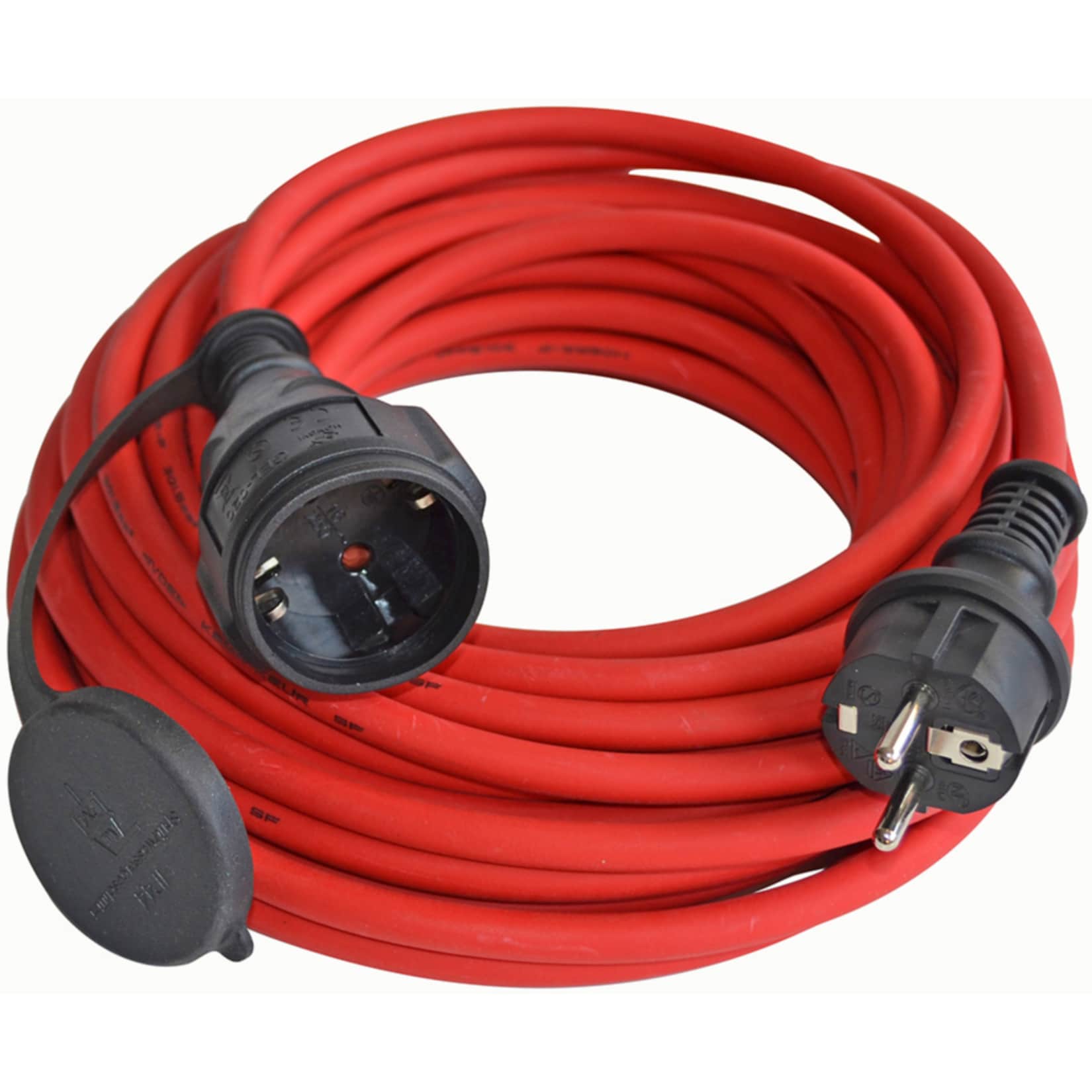 Kabelsortiment - Verl&auml;ngerungskabel f&uuml;r Au&szlig;en, 12m - Rot - Bild 1