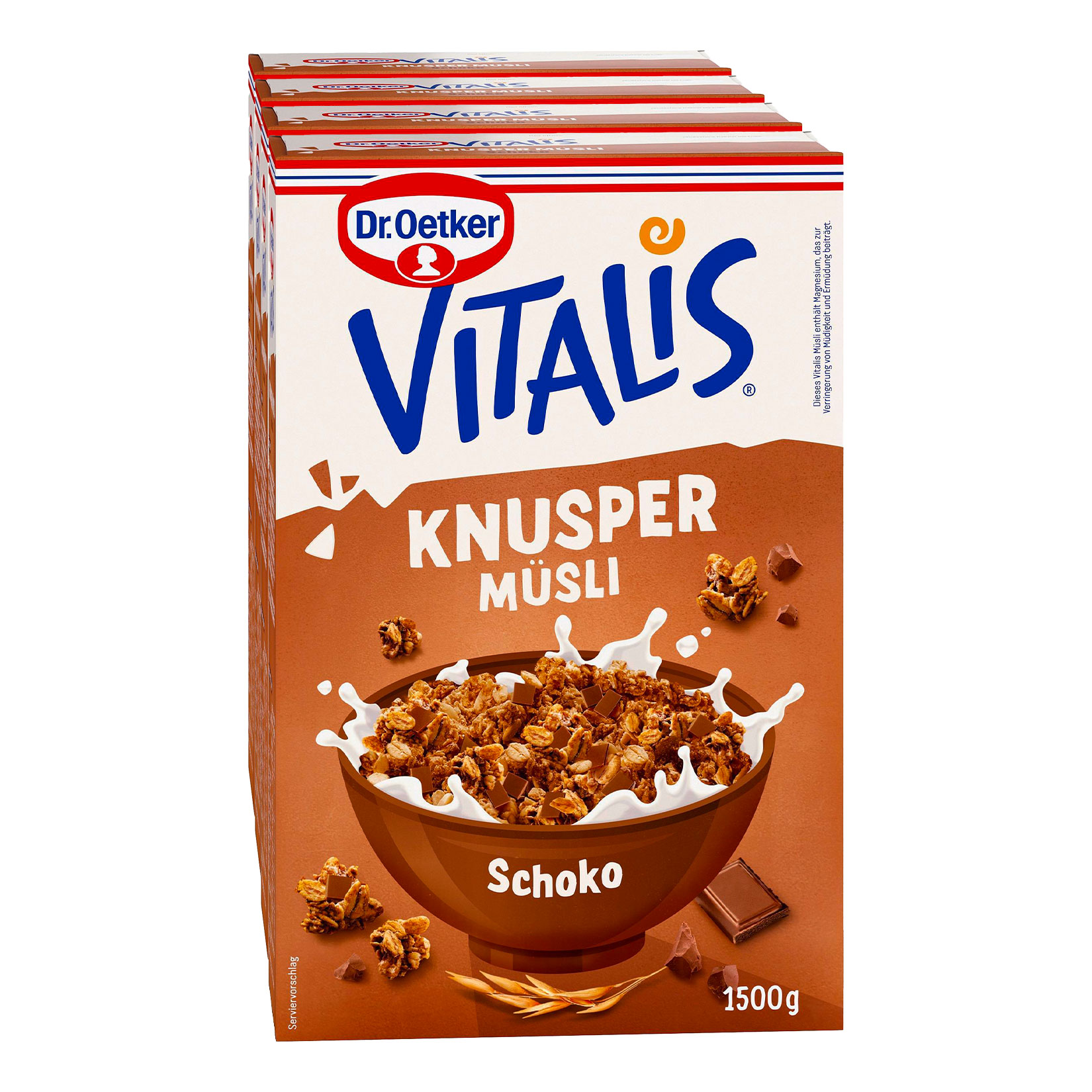 Dr. Oetker Vitalis Knusperm&uuml;sli Schoko 1,5 kg, 4er Pack - Bild 1