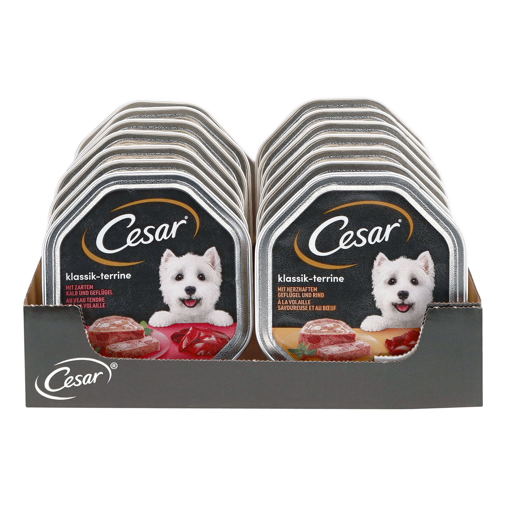 Cesar Hundefutter Klassik-Terrine 150g, verschiedene Sorten, 14er Pack – Inhalt: 2 | 04008429099328
