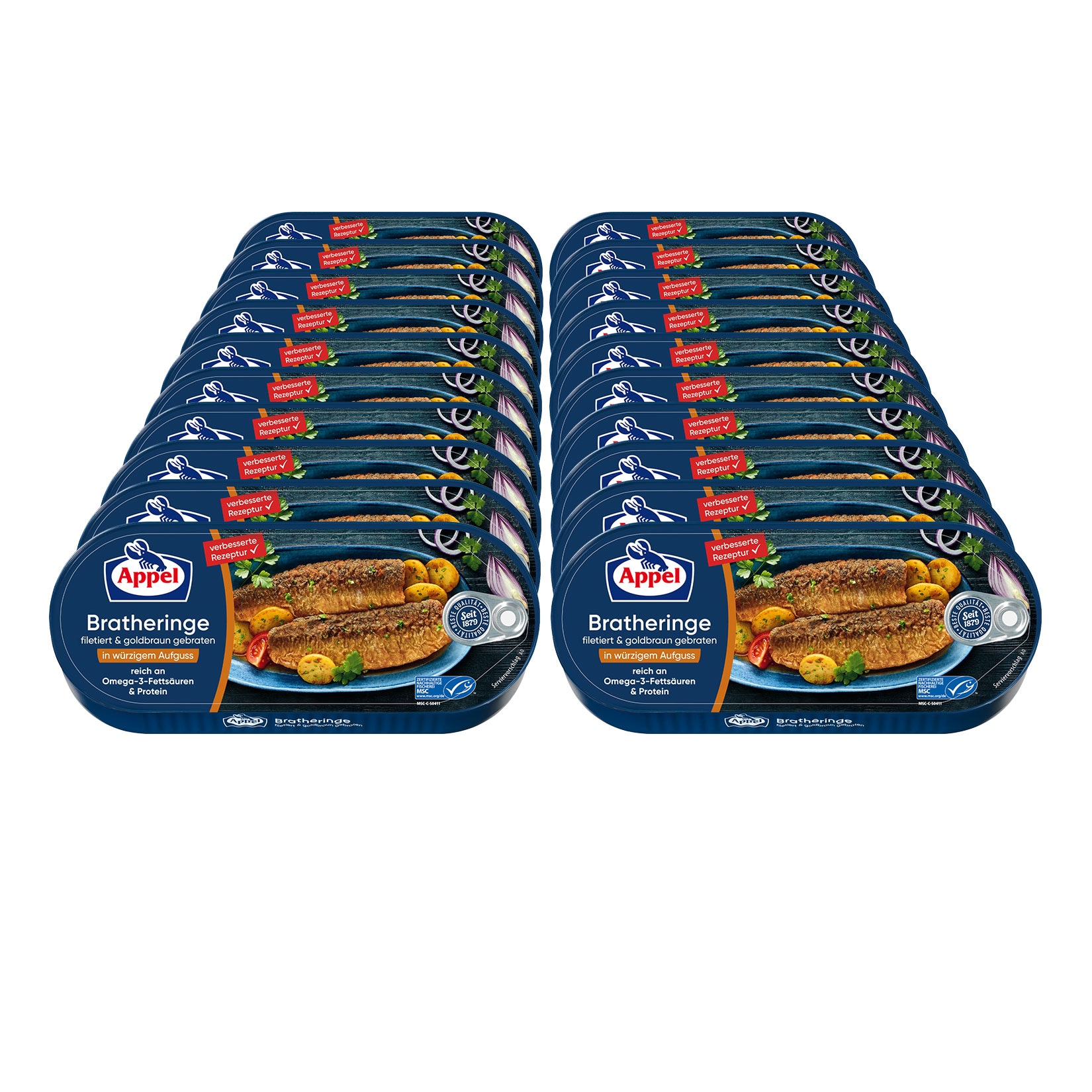 Appel MSC Bratheringsfilets in w&uuml;rziger Marinade 200 g, 20er Pack - Bild 1