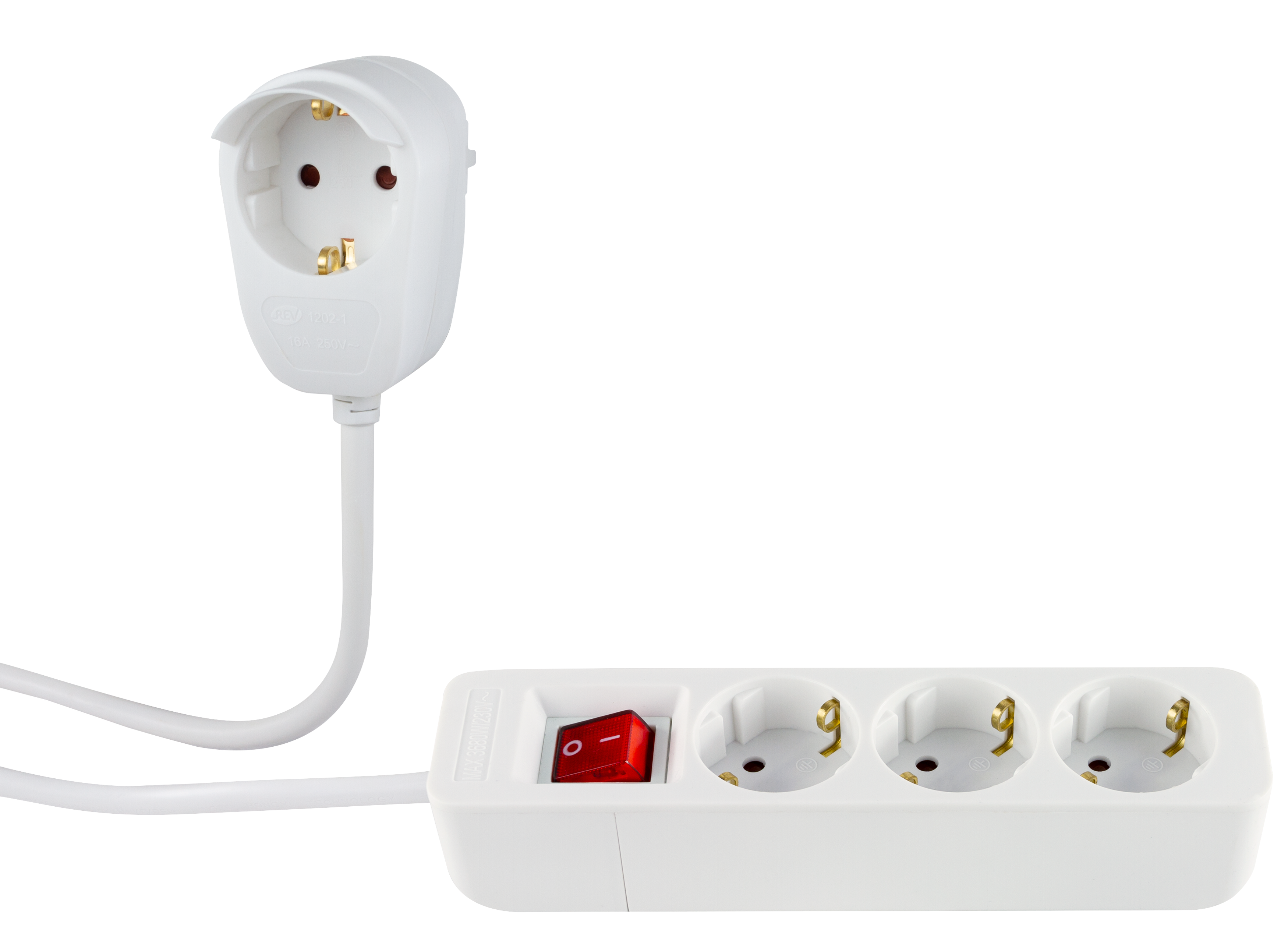 REV Mehrfach Steckdosenleiste Powersplit 3+1 2m wei&szlig; - Bild 1
