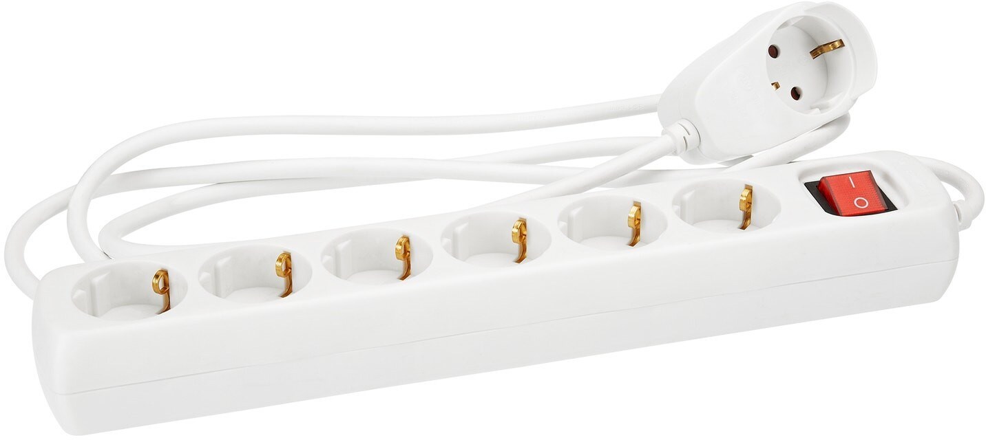 REV Mehrfach Steckdosenleiste Powersplit 6+1 2m, wei&szlig; - Bild 1