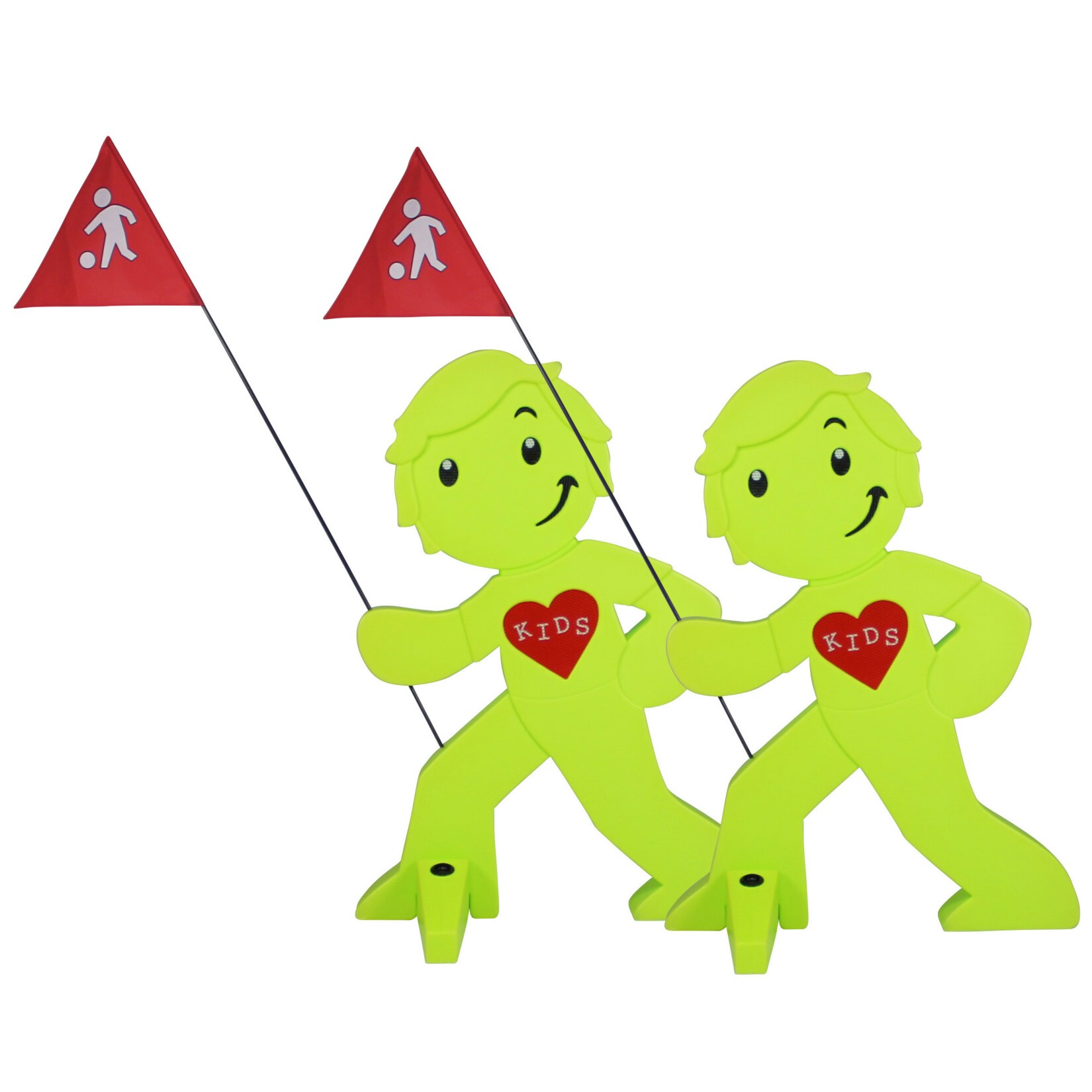 Streetbuddy 2 St&uuml;ck, Warnfigur "Spielende Kinder", Gr&uuml;n - Bild 1