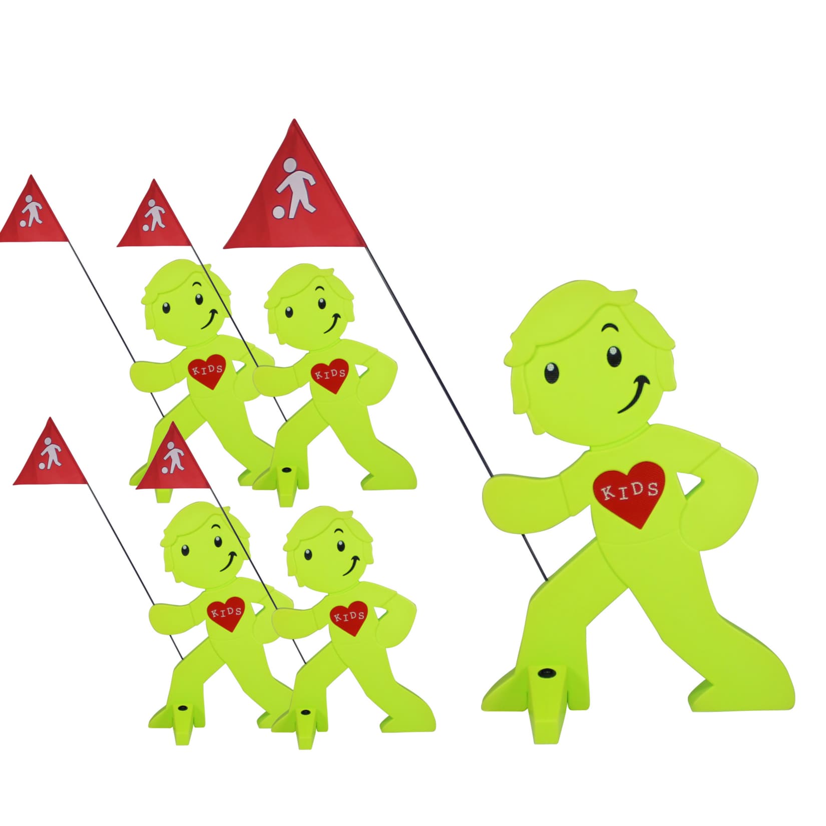 Streetbuddy 5 St&uuml;ck, Warnfigur "Spielende Kinder", Gr&uuml;n - Bild 1