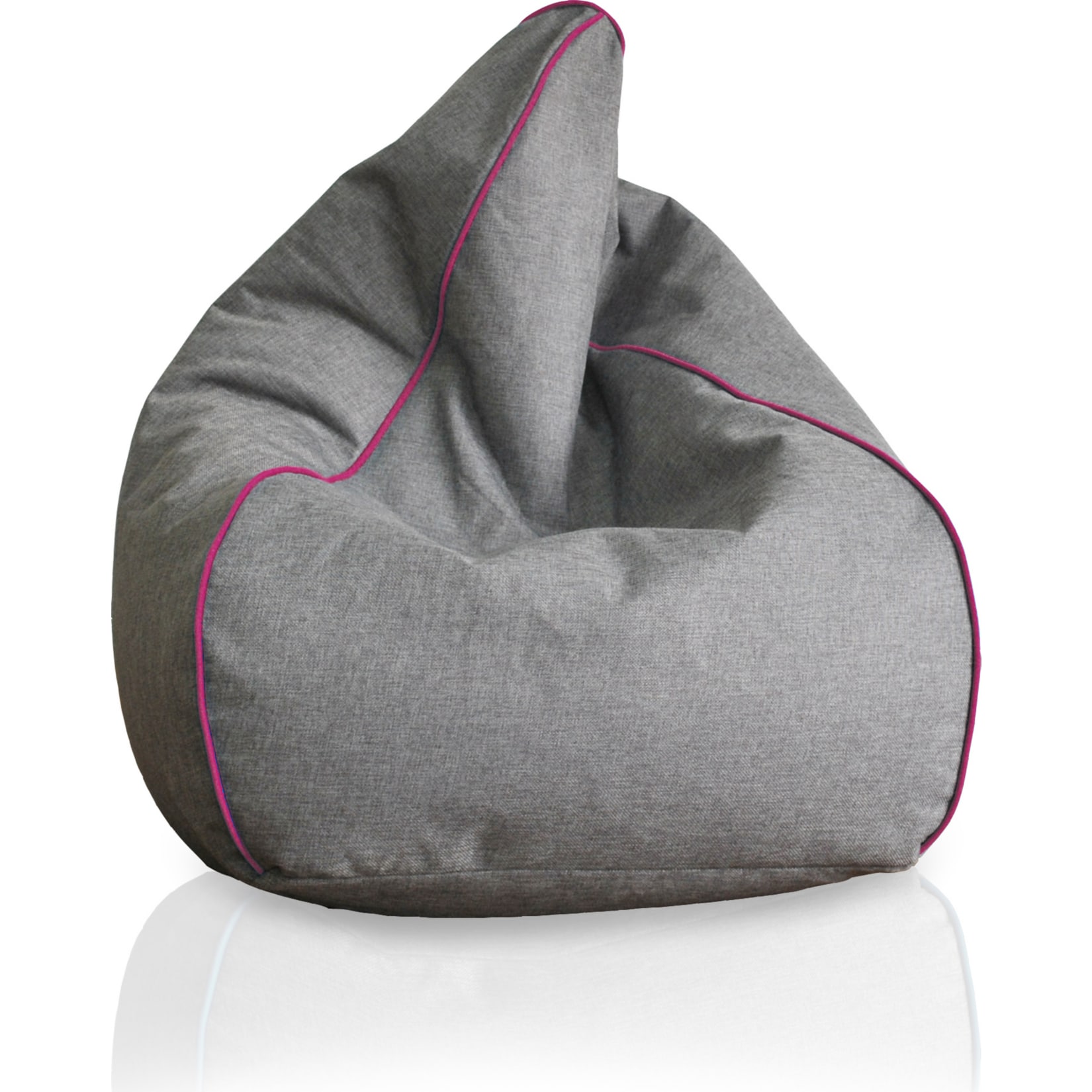 KINZLER Sitzsack, Leinenoptik mit Neon-Piping, Magenta - Bild 1